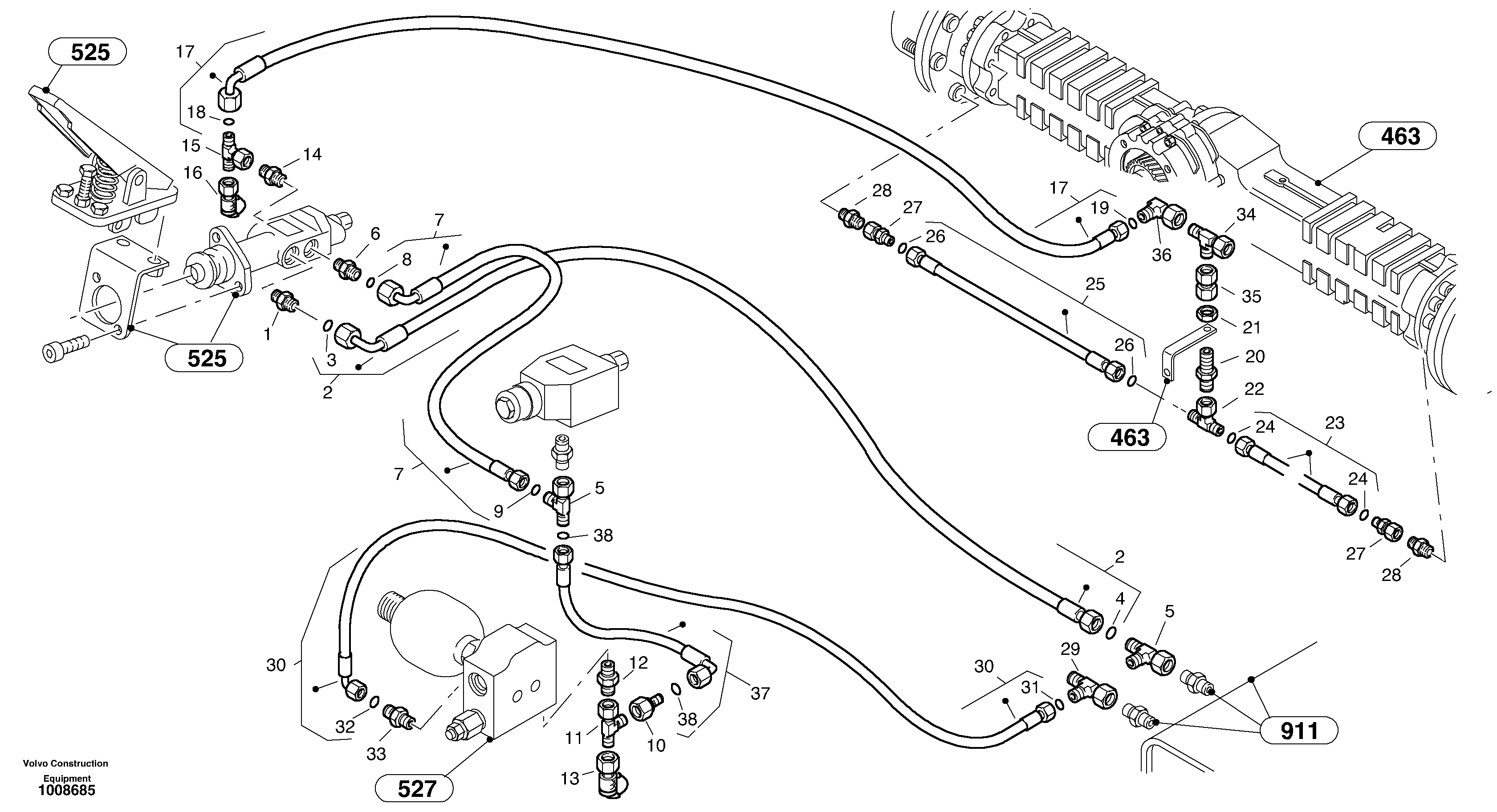 Lines - Pump storage-brake — volvo parts diagram