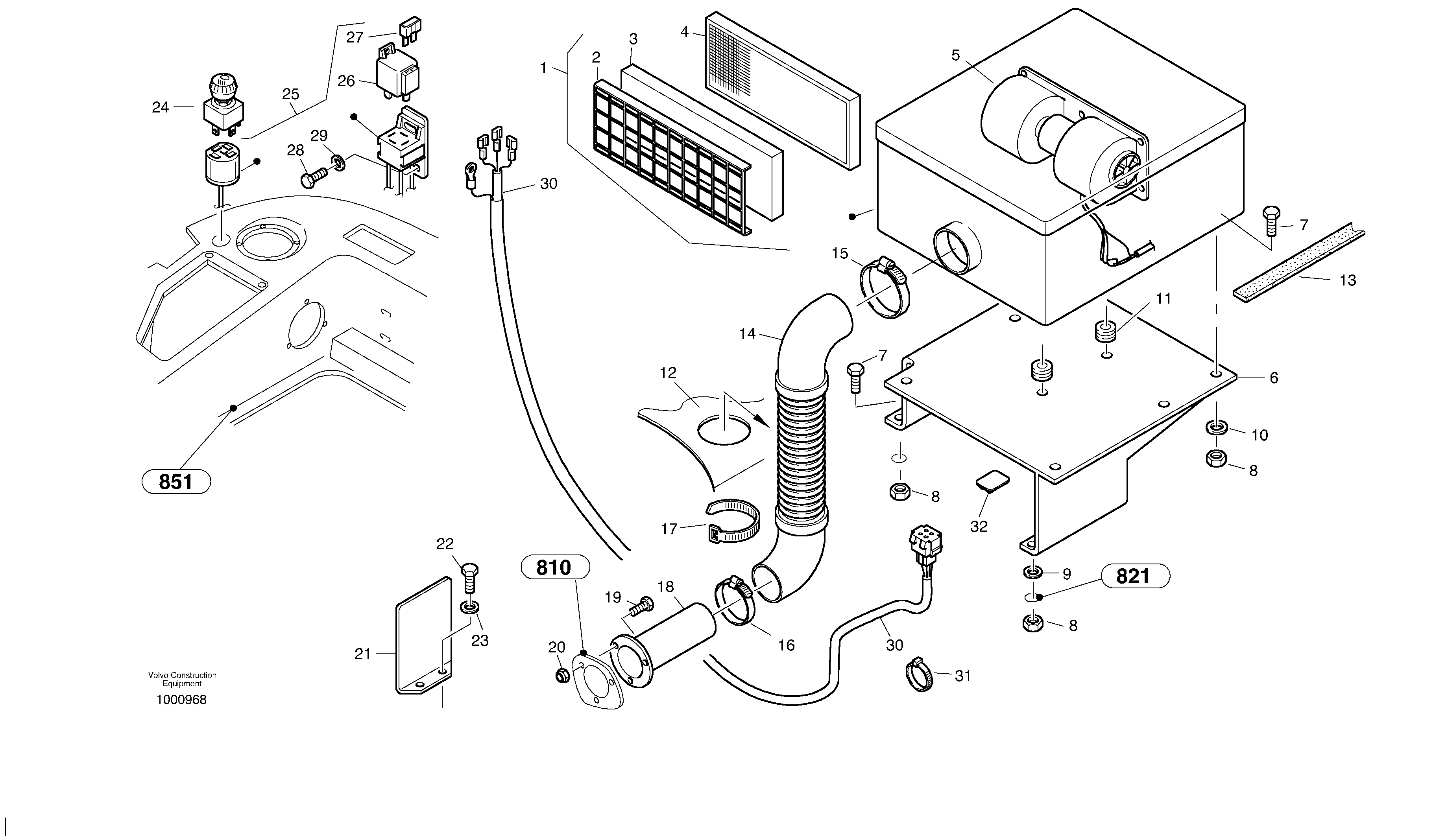 Driver's cab ventilation — volvo parts diagram