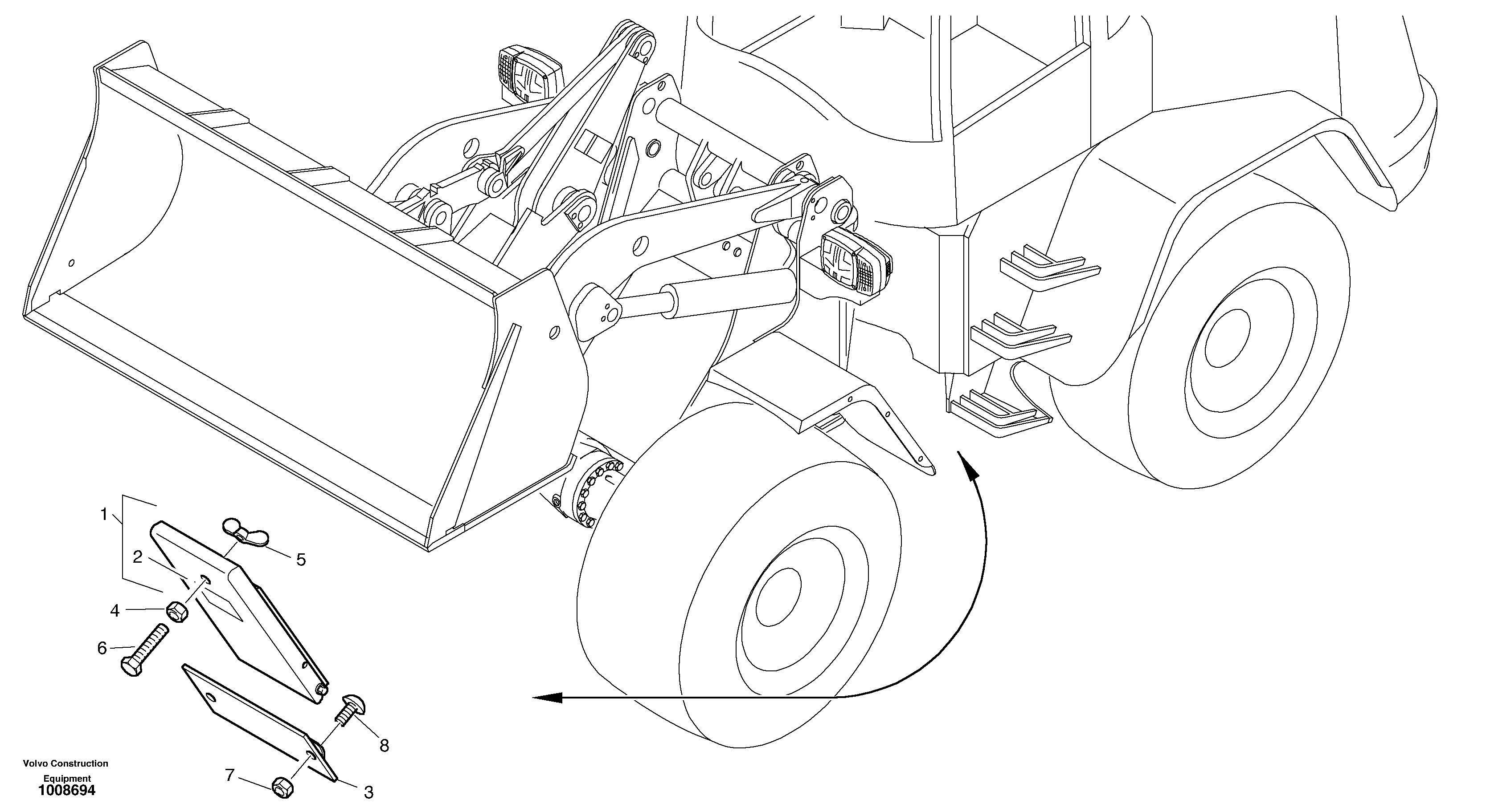 Stop block for wheel — volvo parts diagram