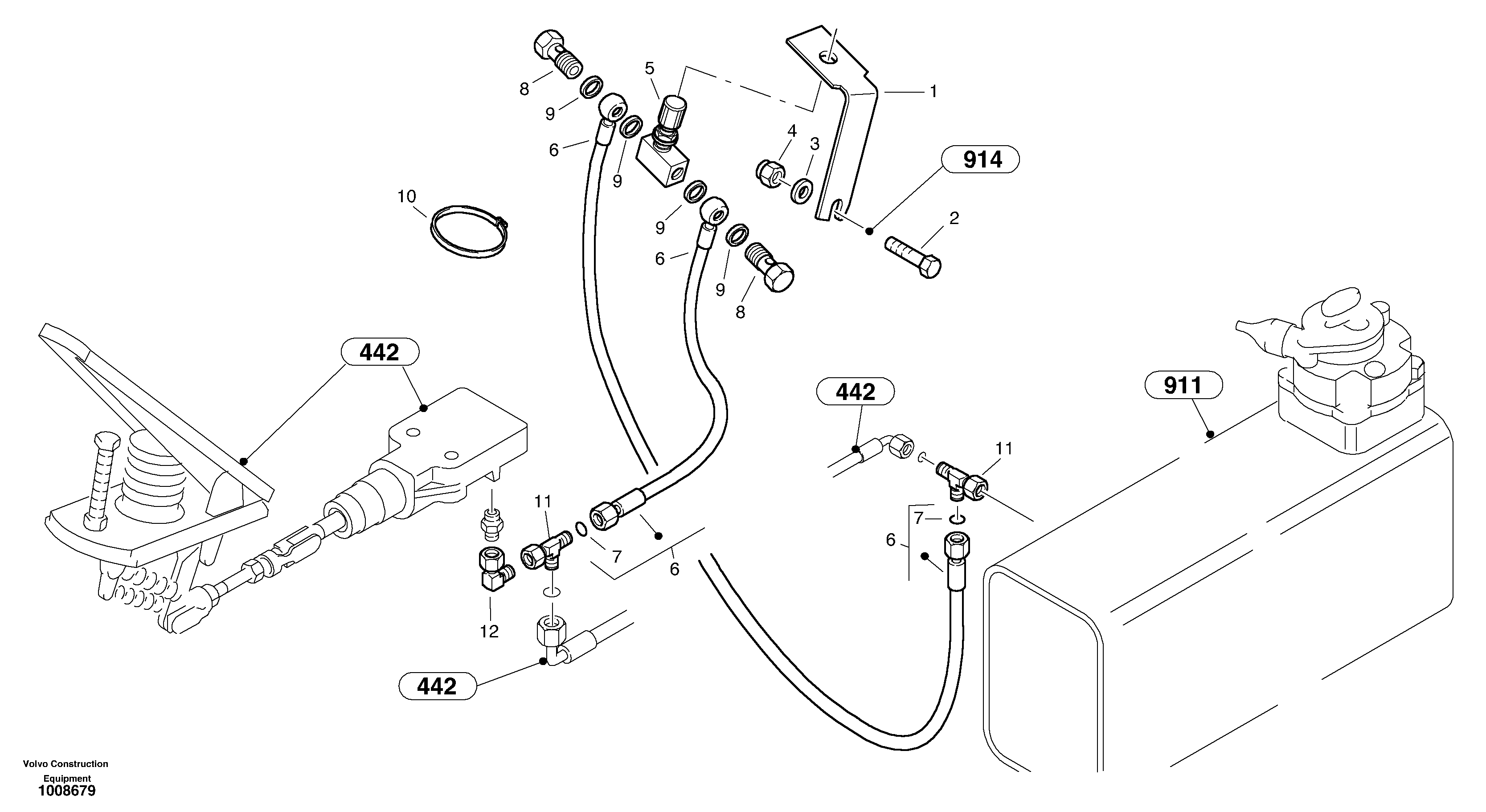 Hand inching control — volvo parts diagram