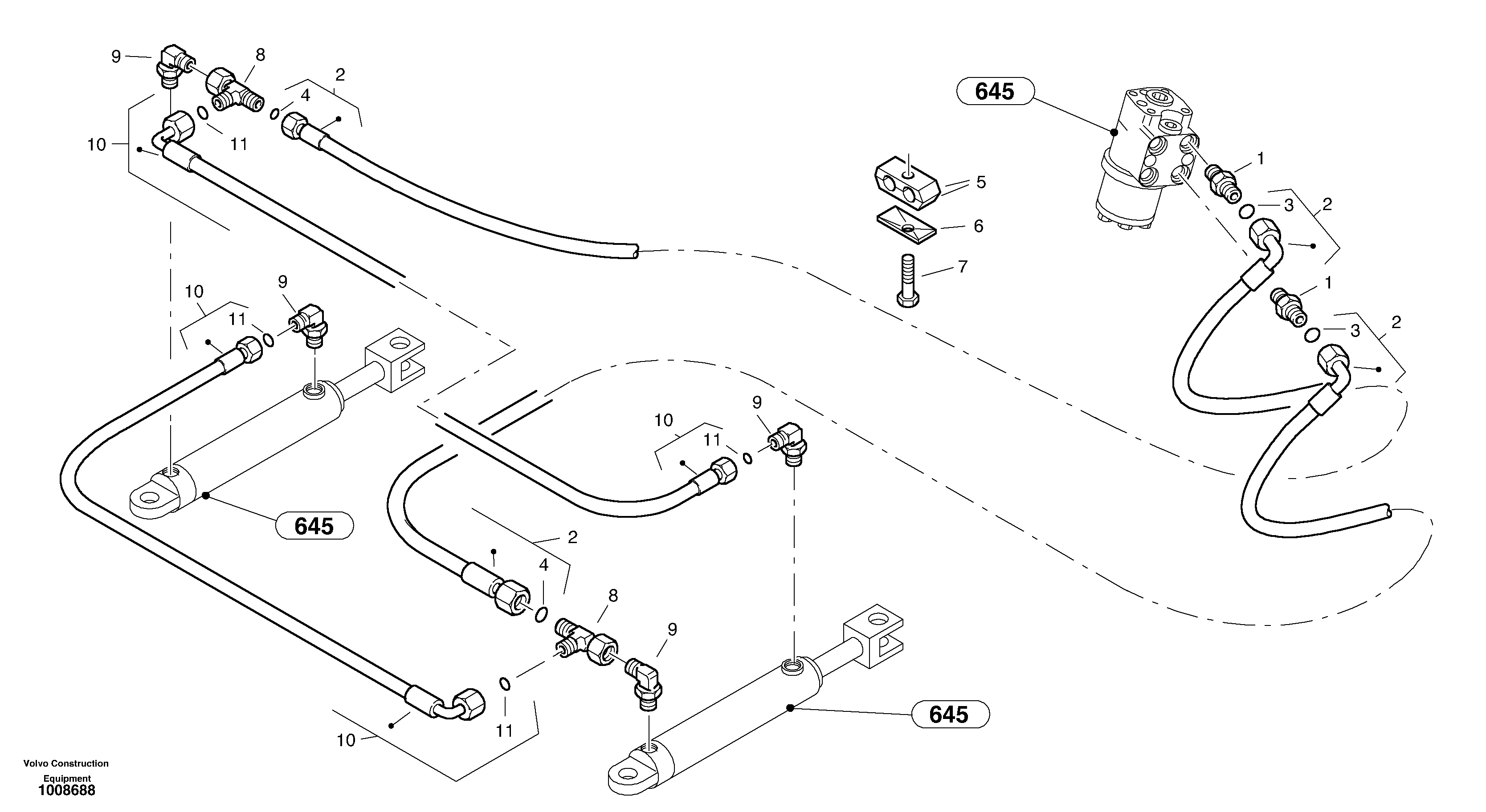 Steering-hydraulic equipment - front vehicle — volvo parts diagram