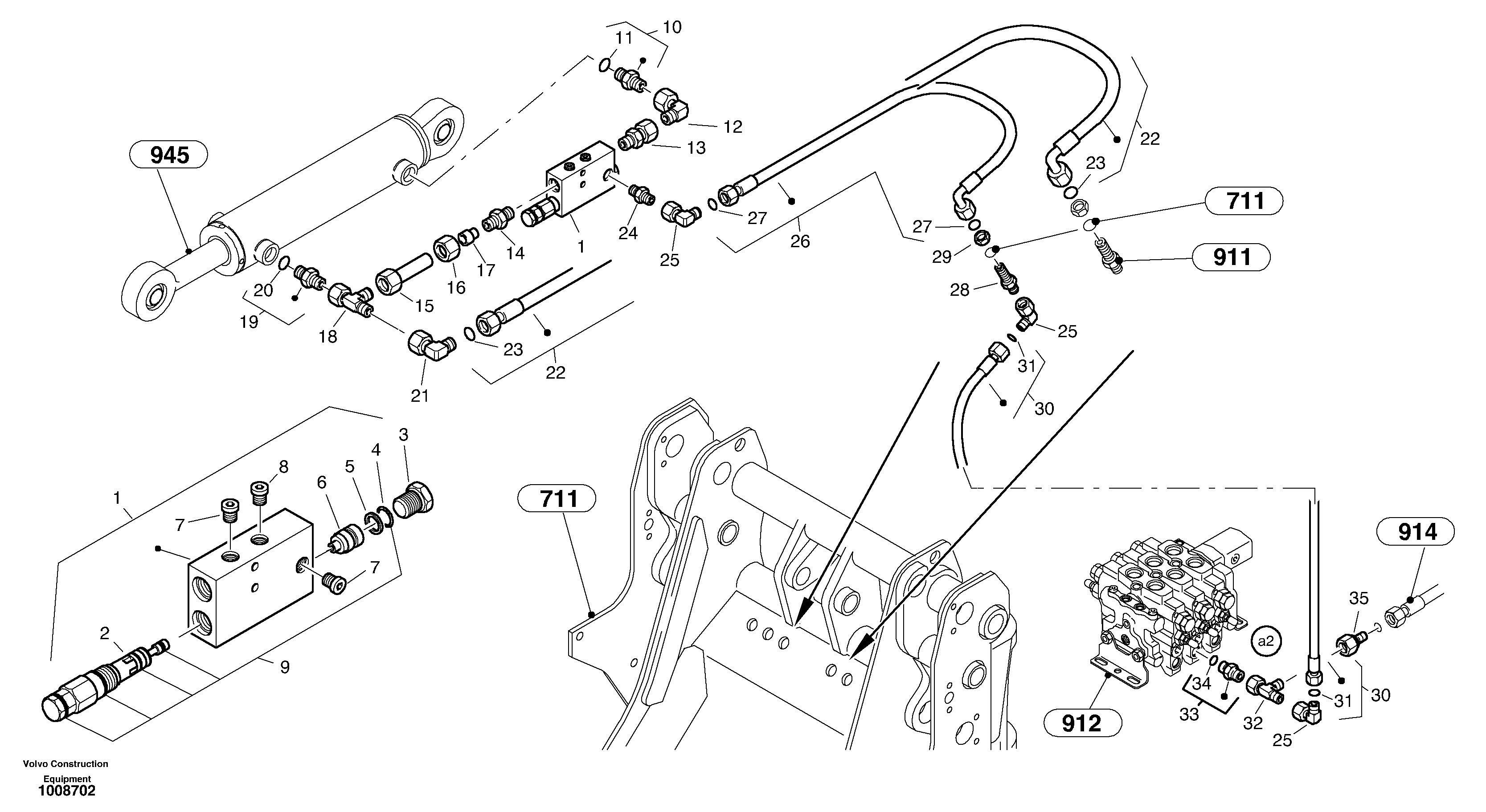 Line fracture safety - Tilt — volvo parts diagram