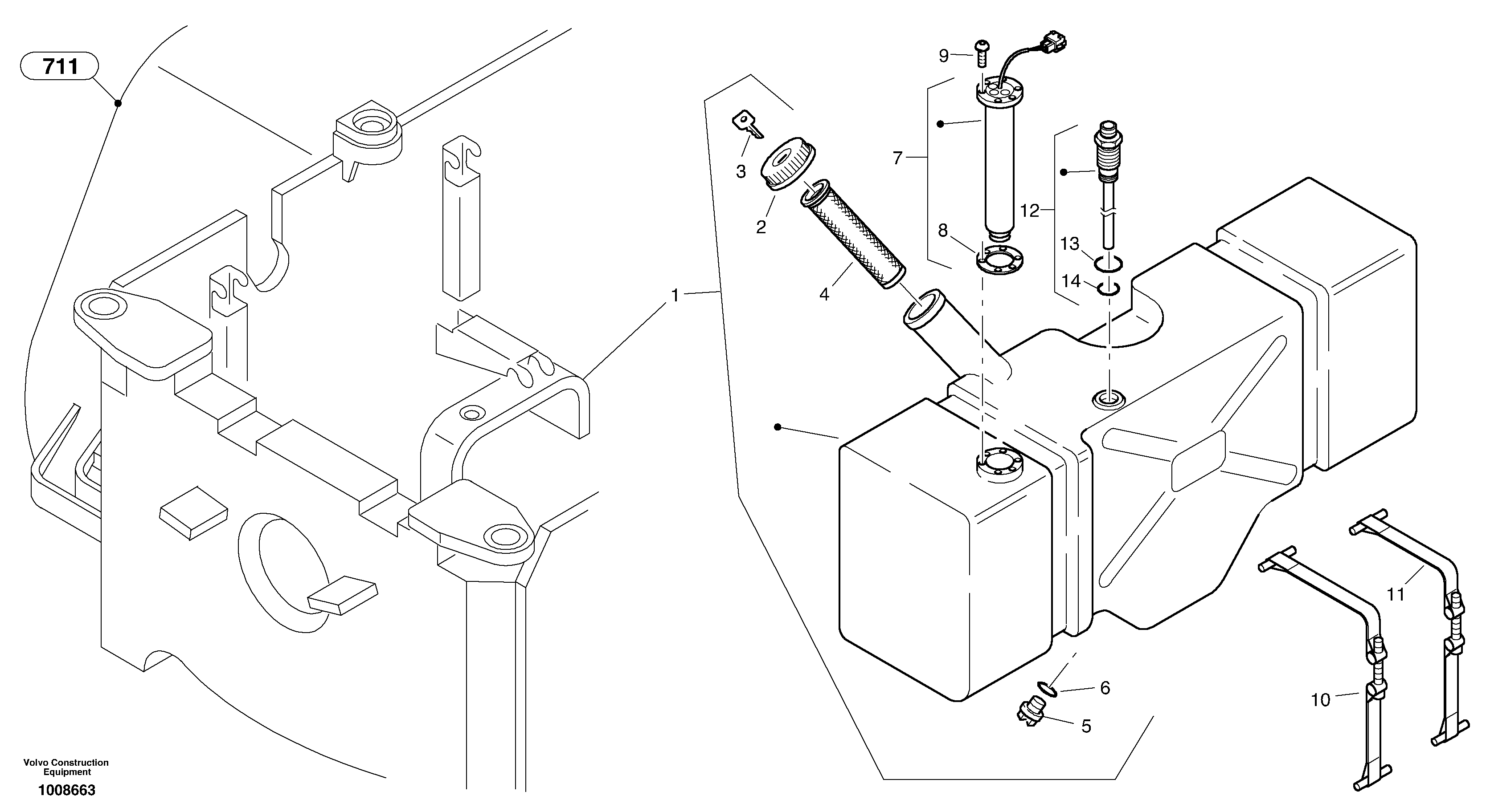 Fuel tank — volvo parts diagram