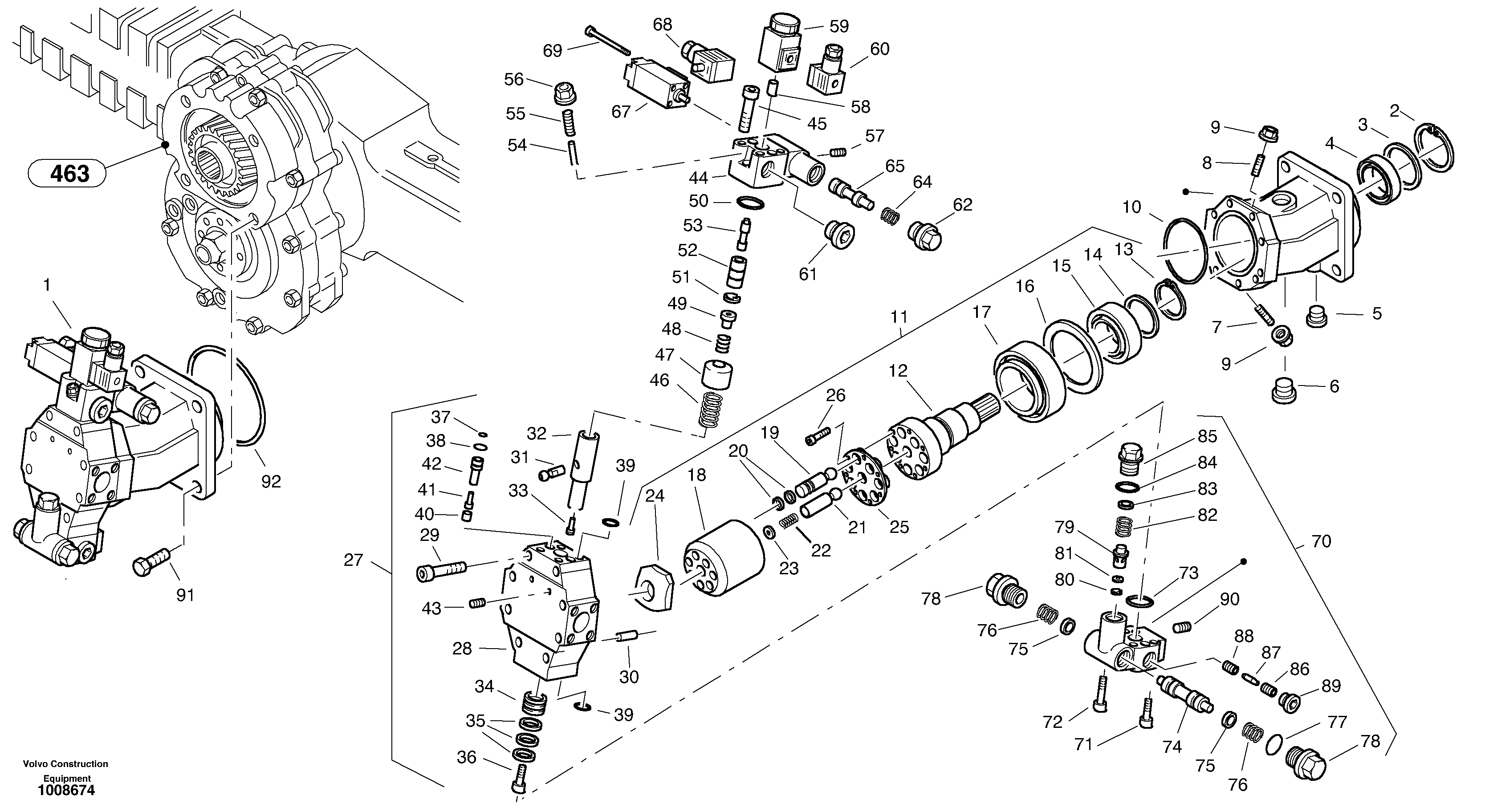 Variable displacement motor — volvo parts diagram