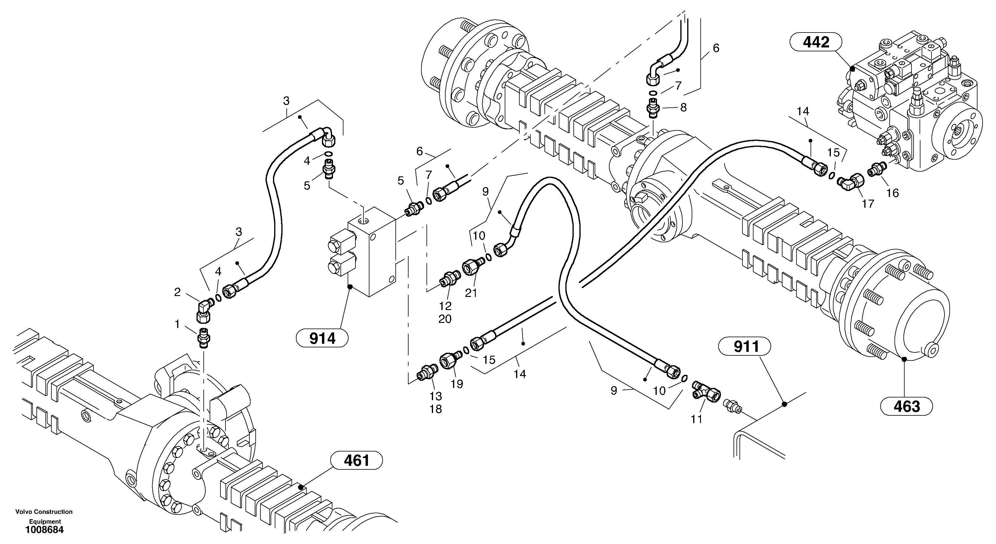 Differential lock — volvo parts diagram