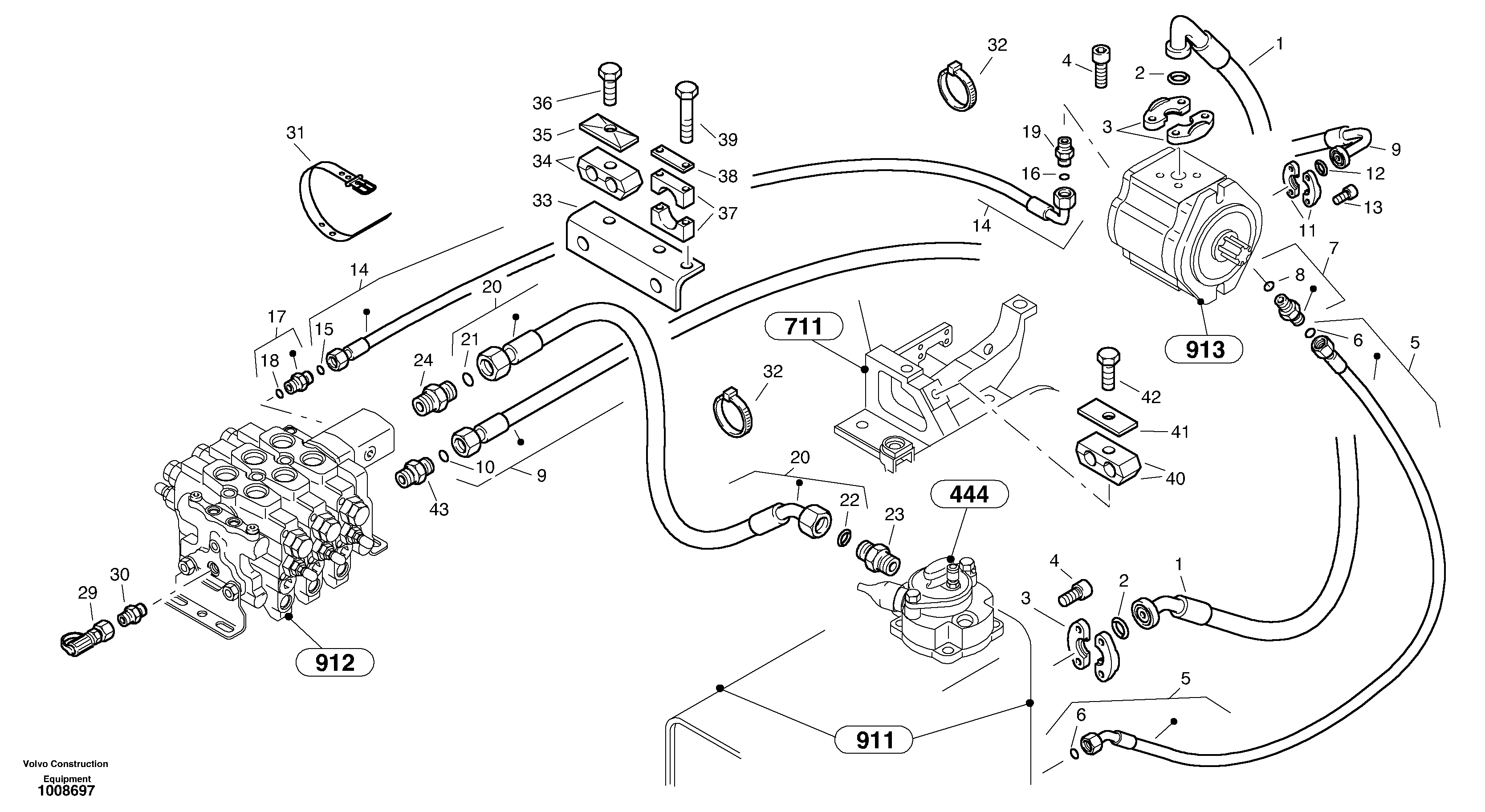 Lines - rear vehicle — volvo parts diagram