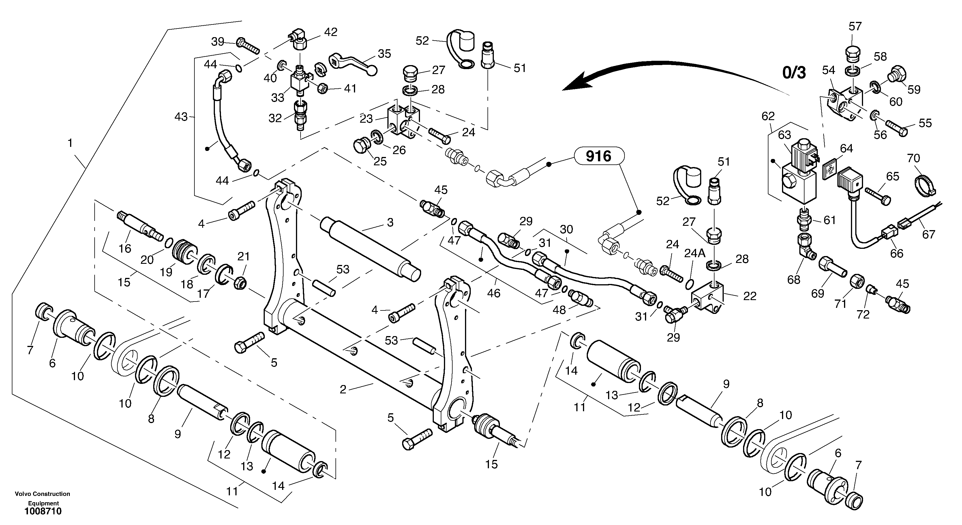 Attachment mounting plate - Quick change, hydraulic - TPZ — volvo parts diagram