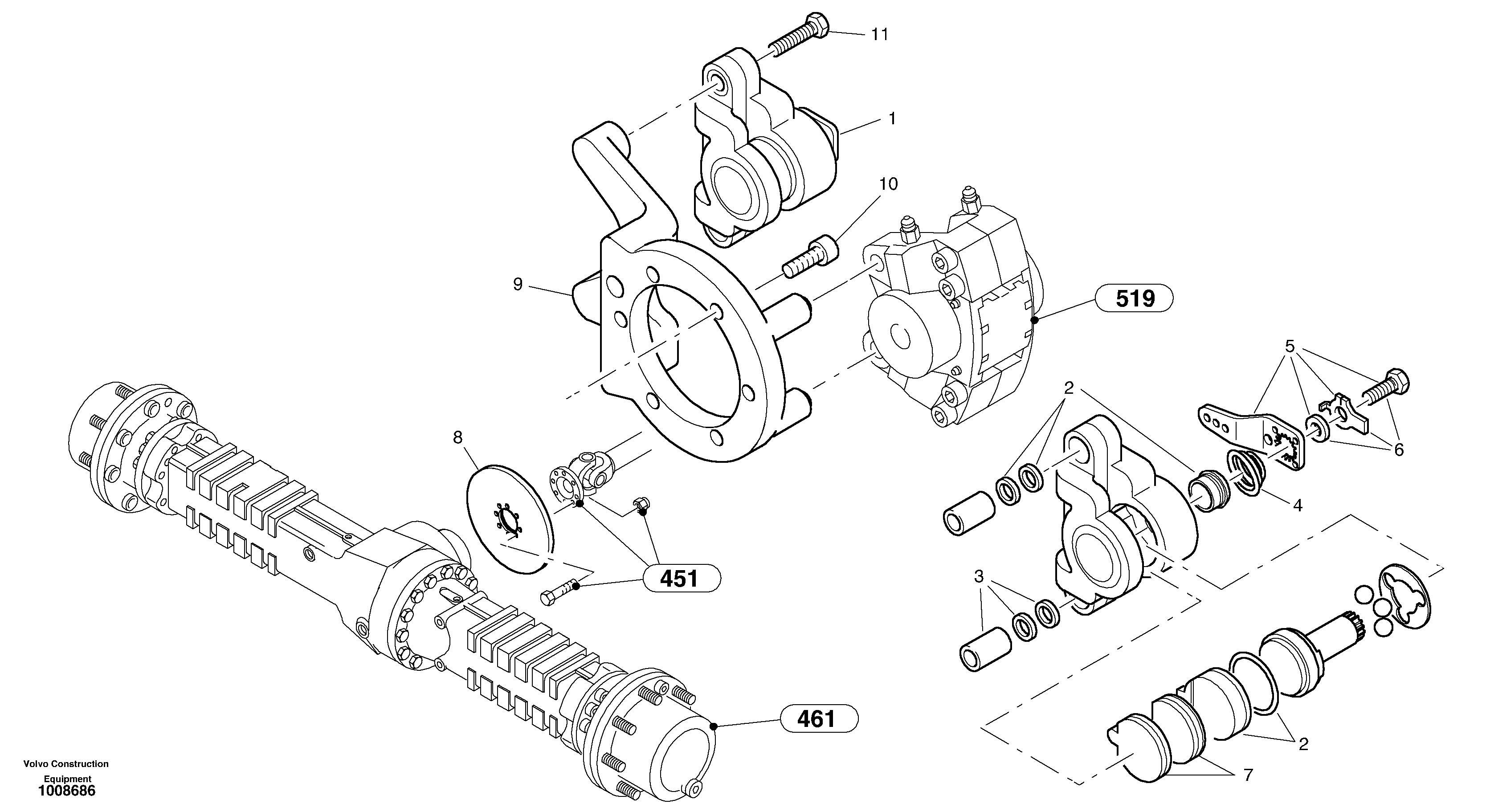 Parking brake — volvo parts diagram