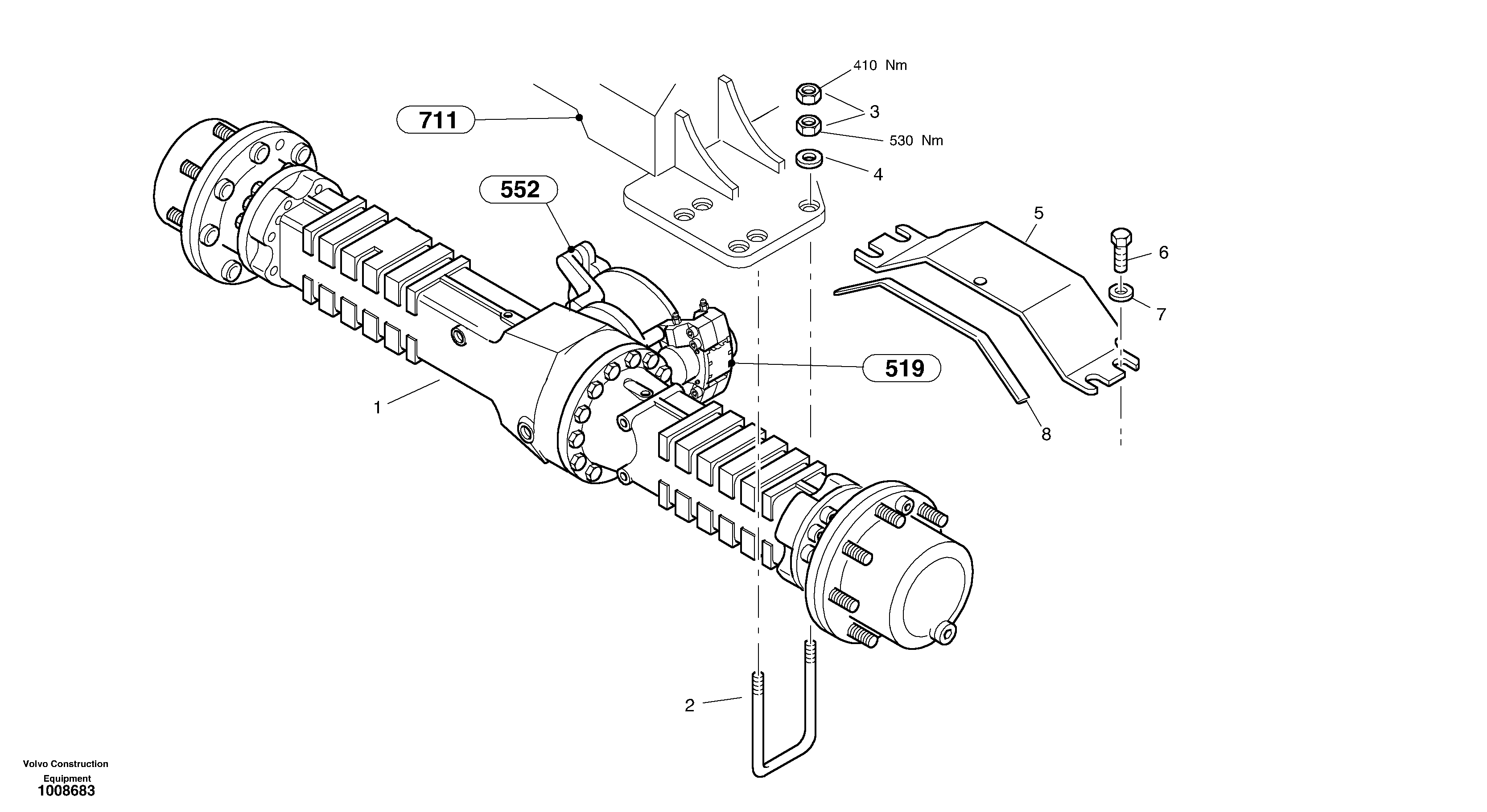 Assembly - front axle — volvo parts diagram