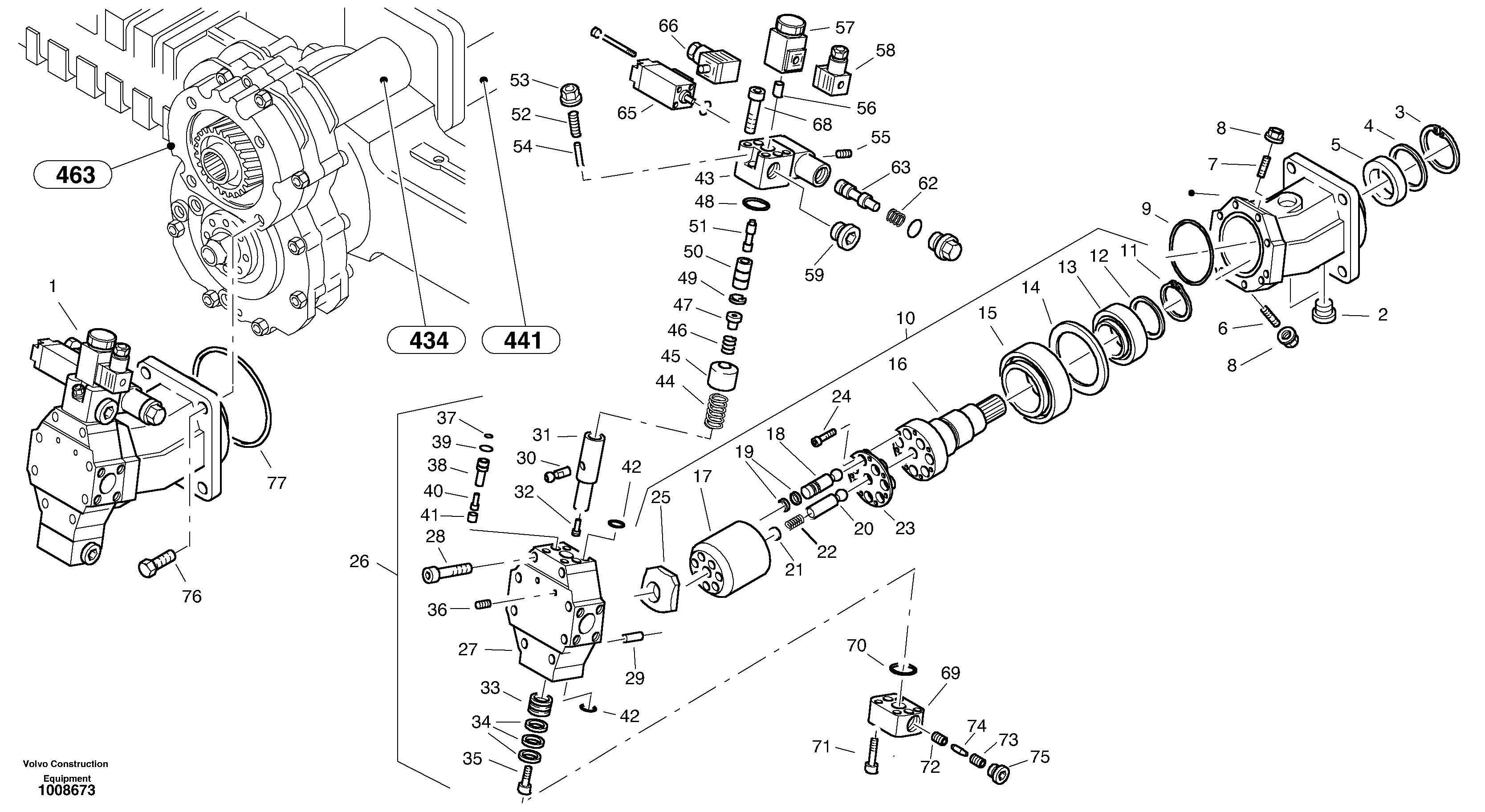 Variable displacement motor — volvo parts diagram