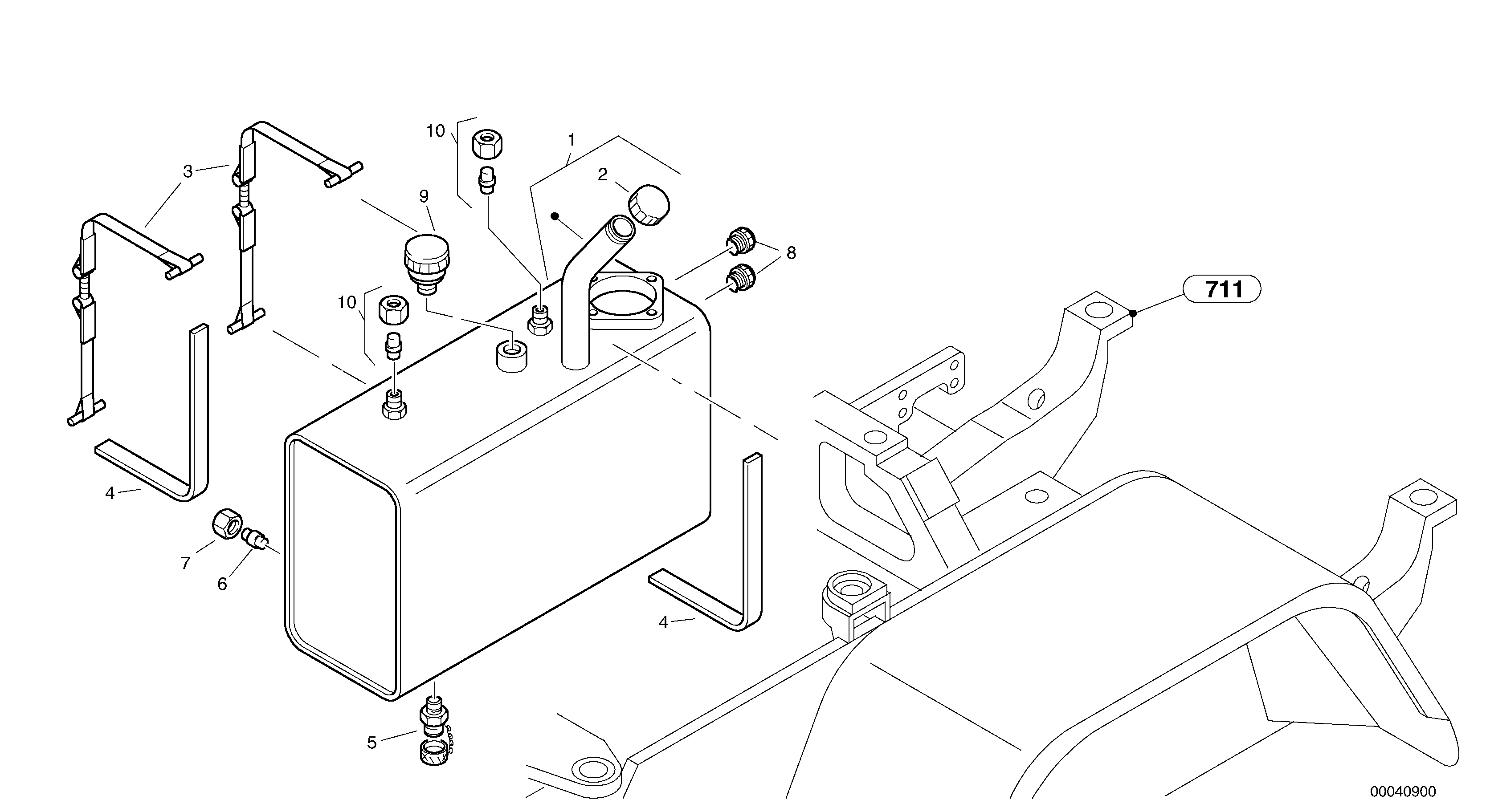Hydraulic oil tank — volvo parts diagram