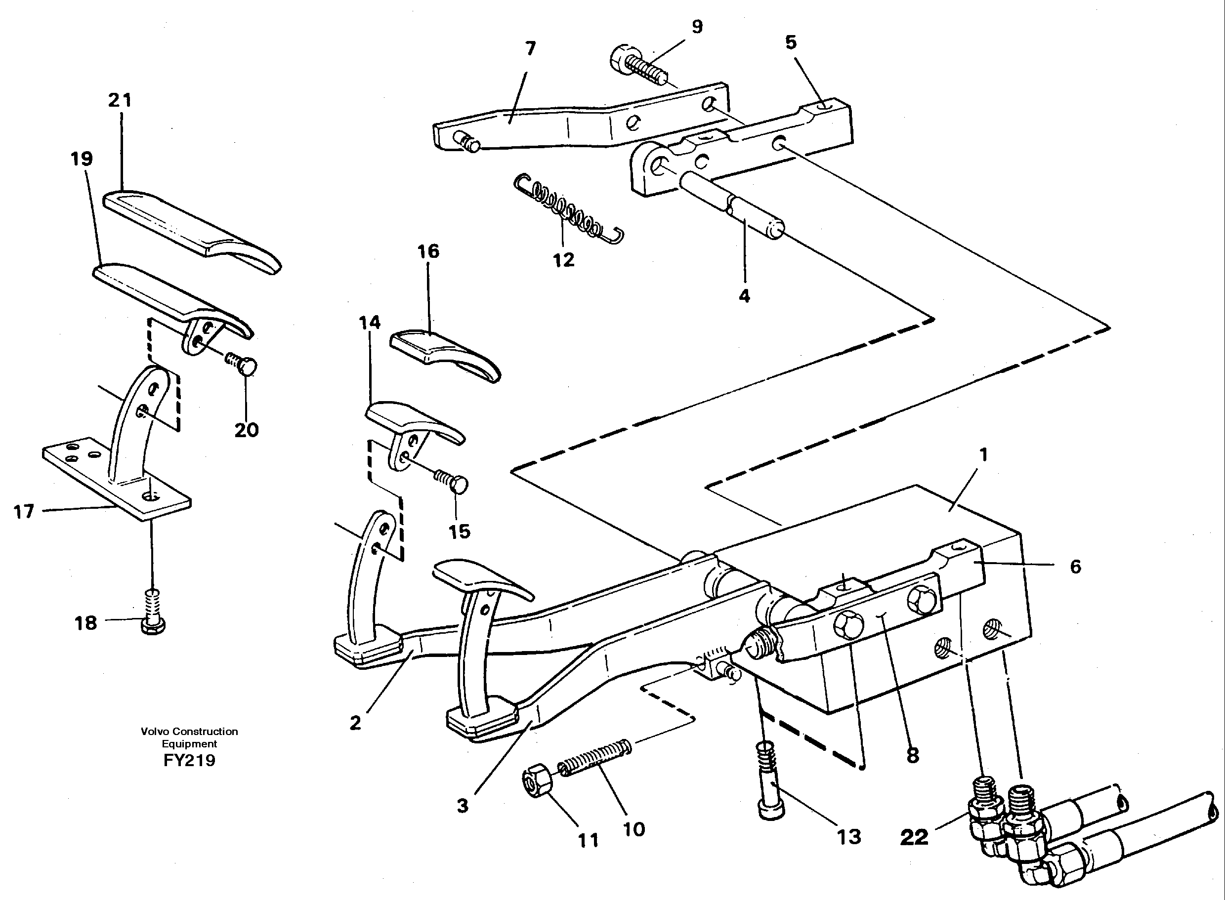 Pedal valve and foot rest — volvo parts diagram