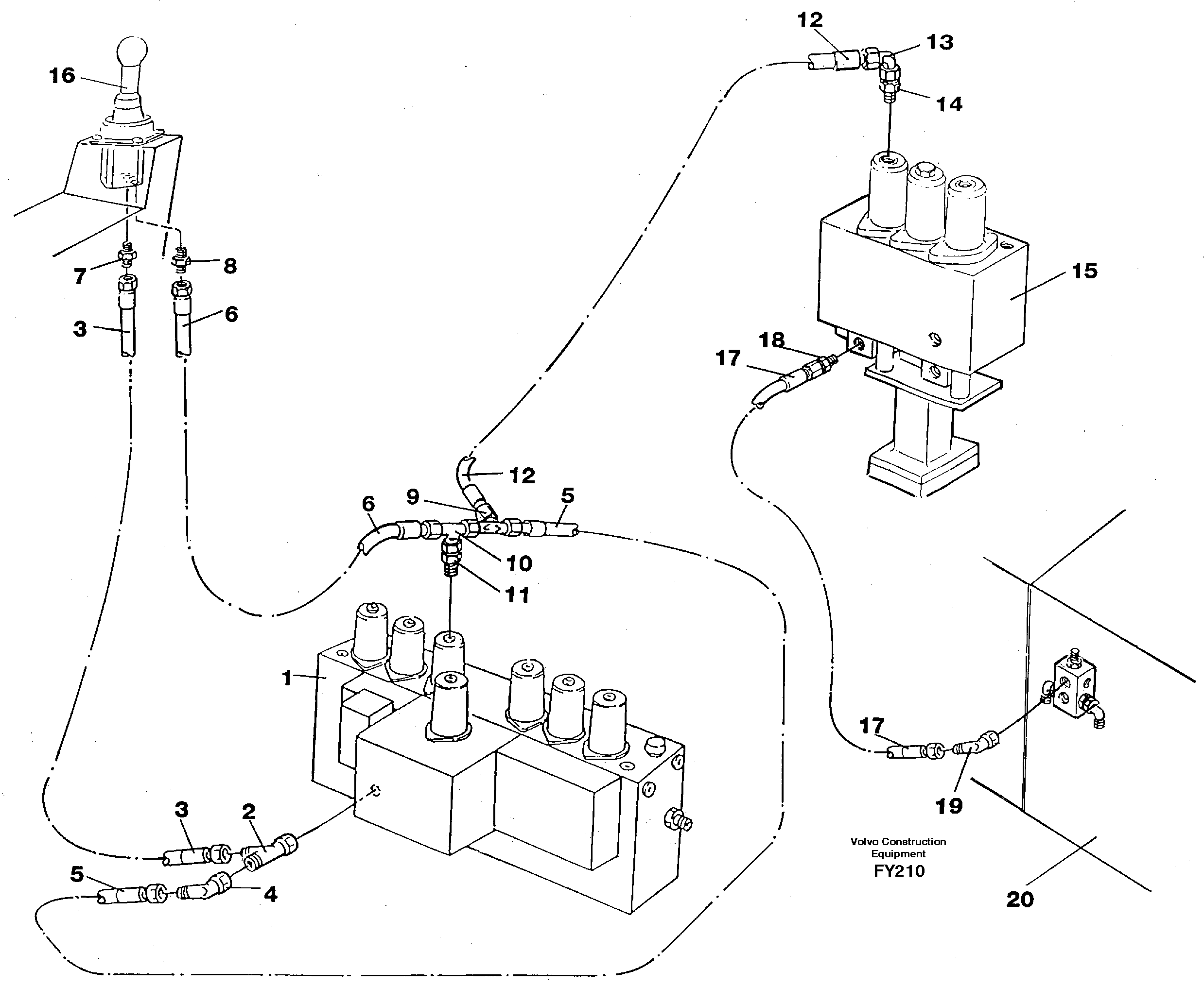 Servo hydraulics, bucket — volvo parts diagram