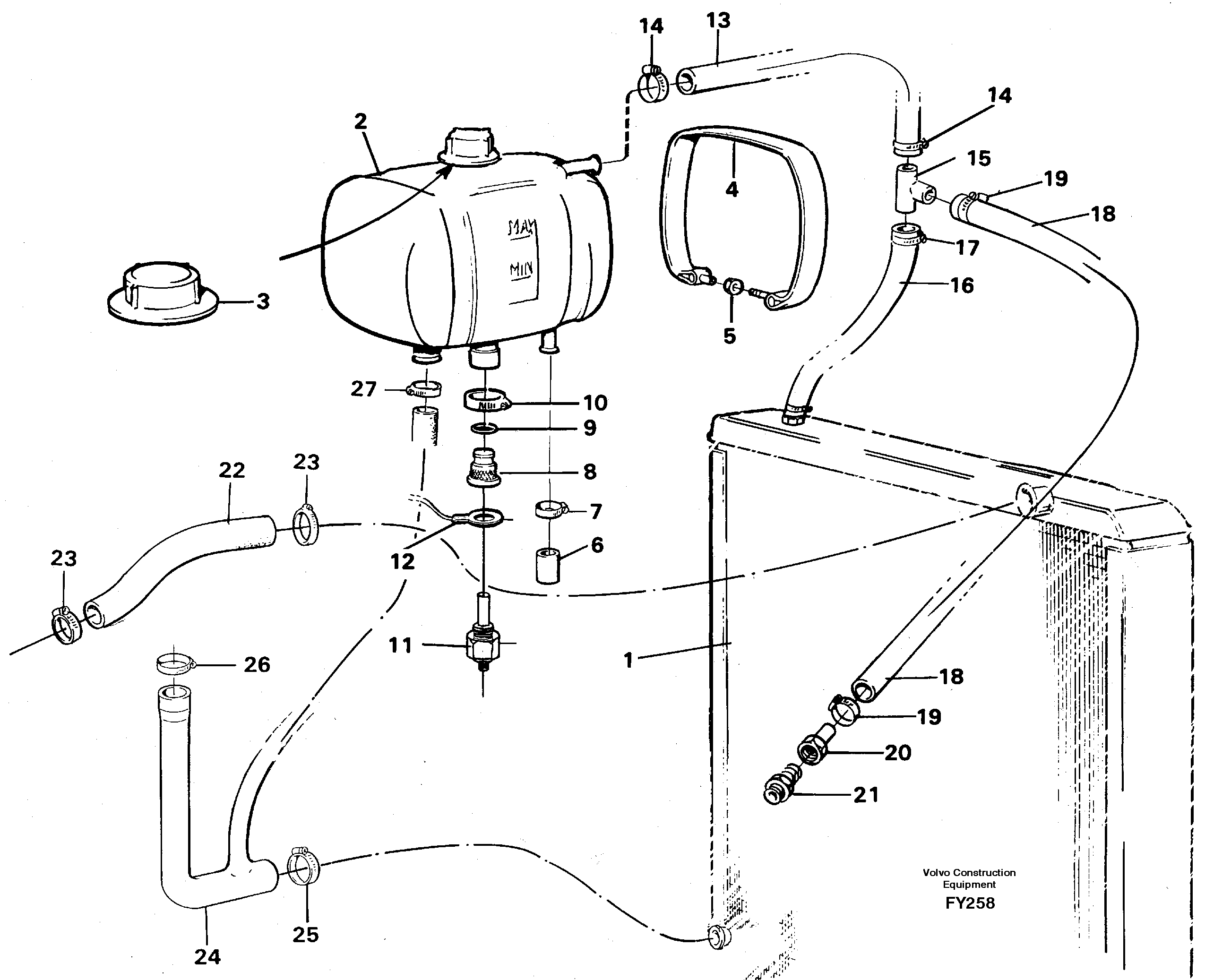 Expansion tank — volvo parts diagram