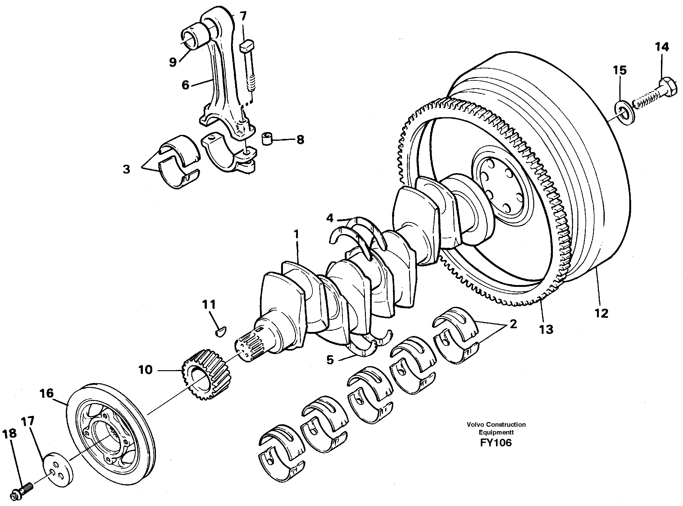 Crankshaft and related parts — volvo parts diagram