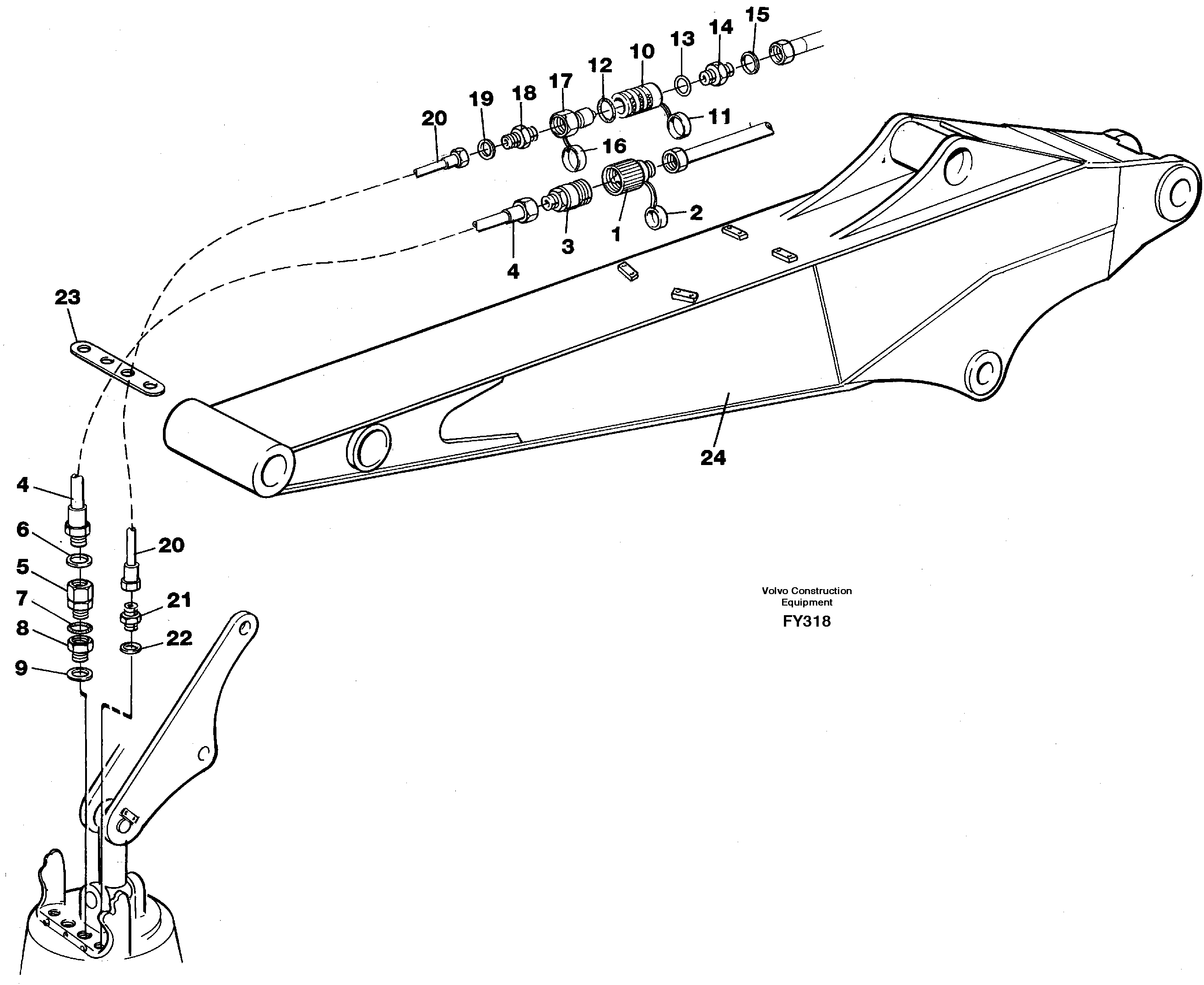Hose kit for Peiner grab  14259416 — volvo parts diagram