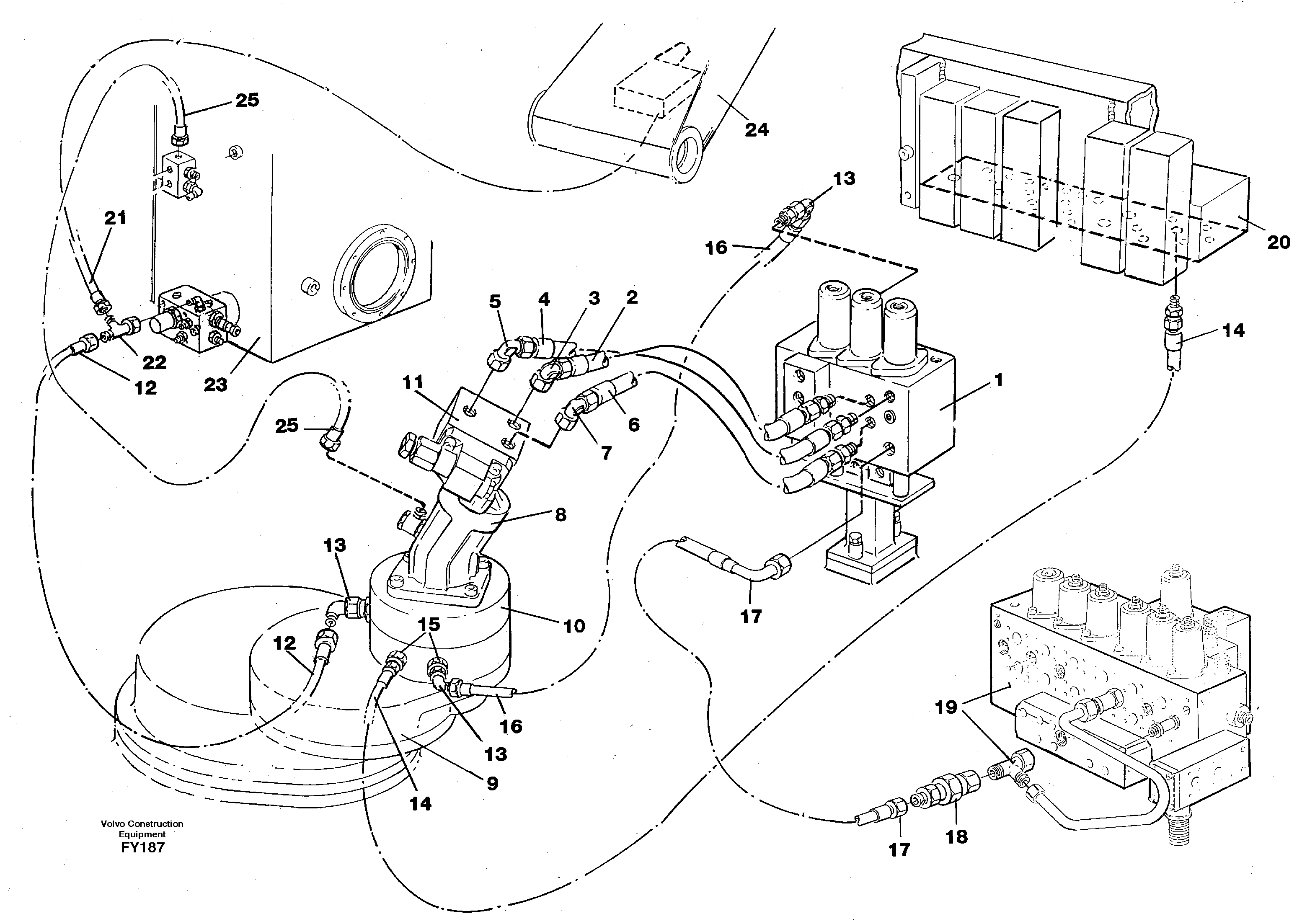 Boom swing system — volvo parts diagram