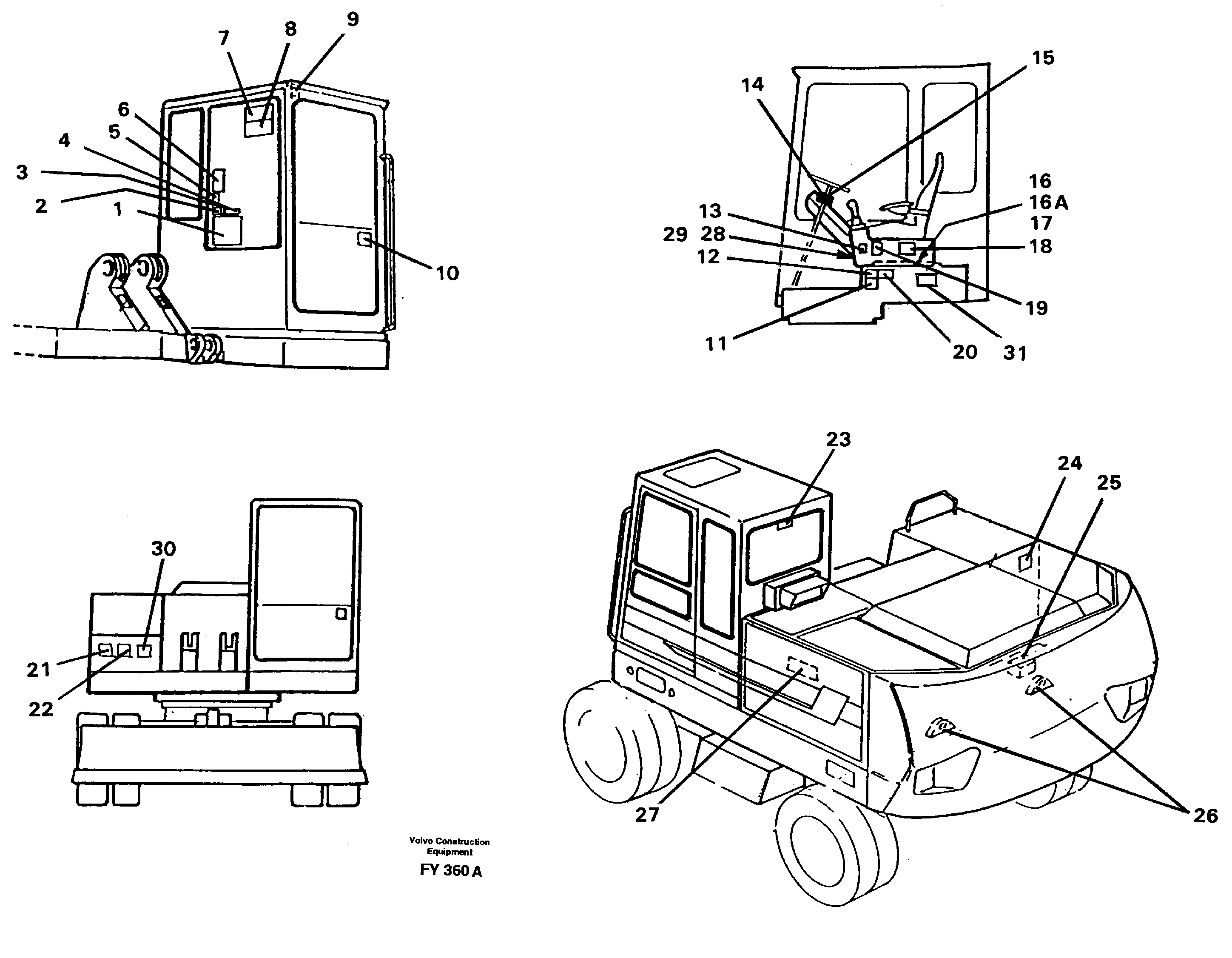 Sign plates and transfer,inner location — volvo parts diagram