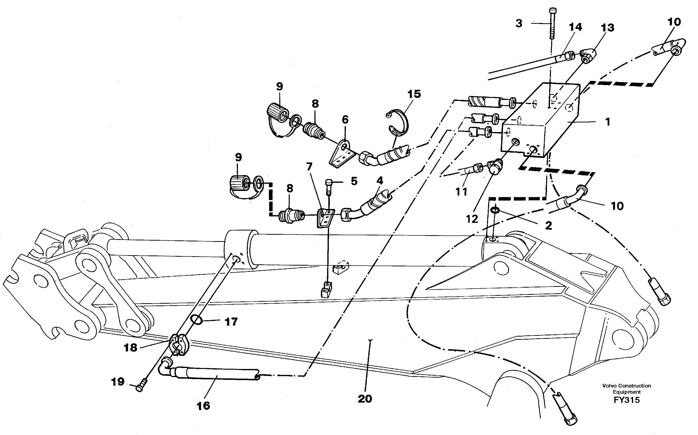 Grab bucket. dipper arm 2.0m and 2.4m  14262401 14259547 — volvo parts diagram