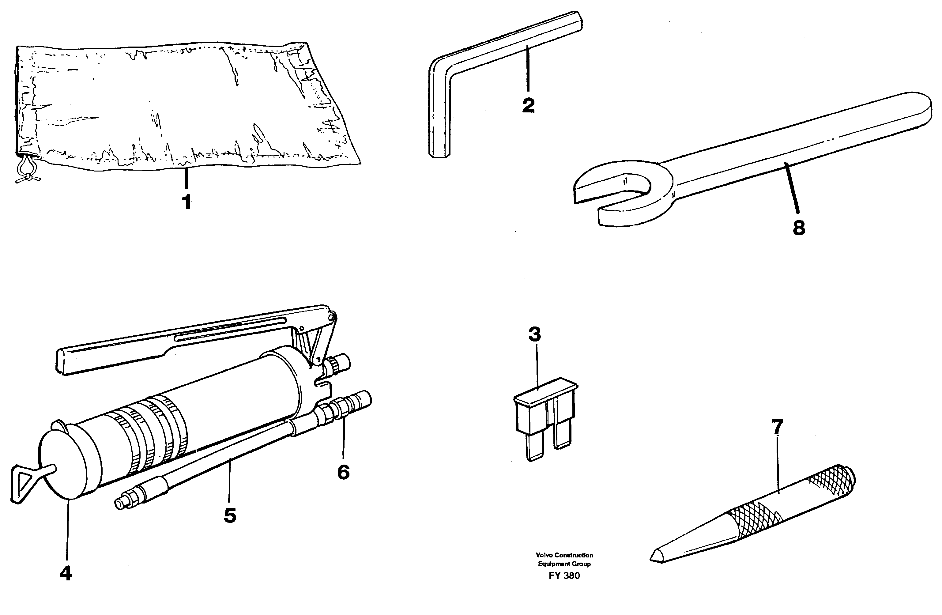 Tools for daily maintenance — volvo parts diagram