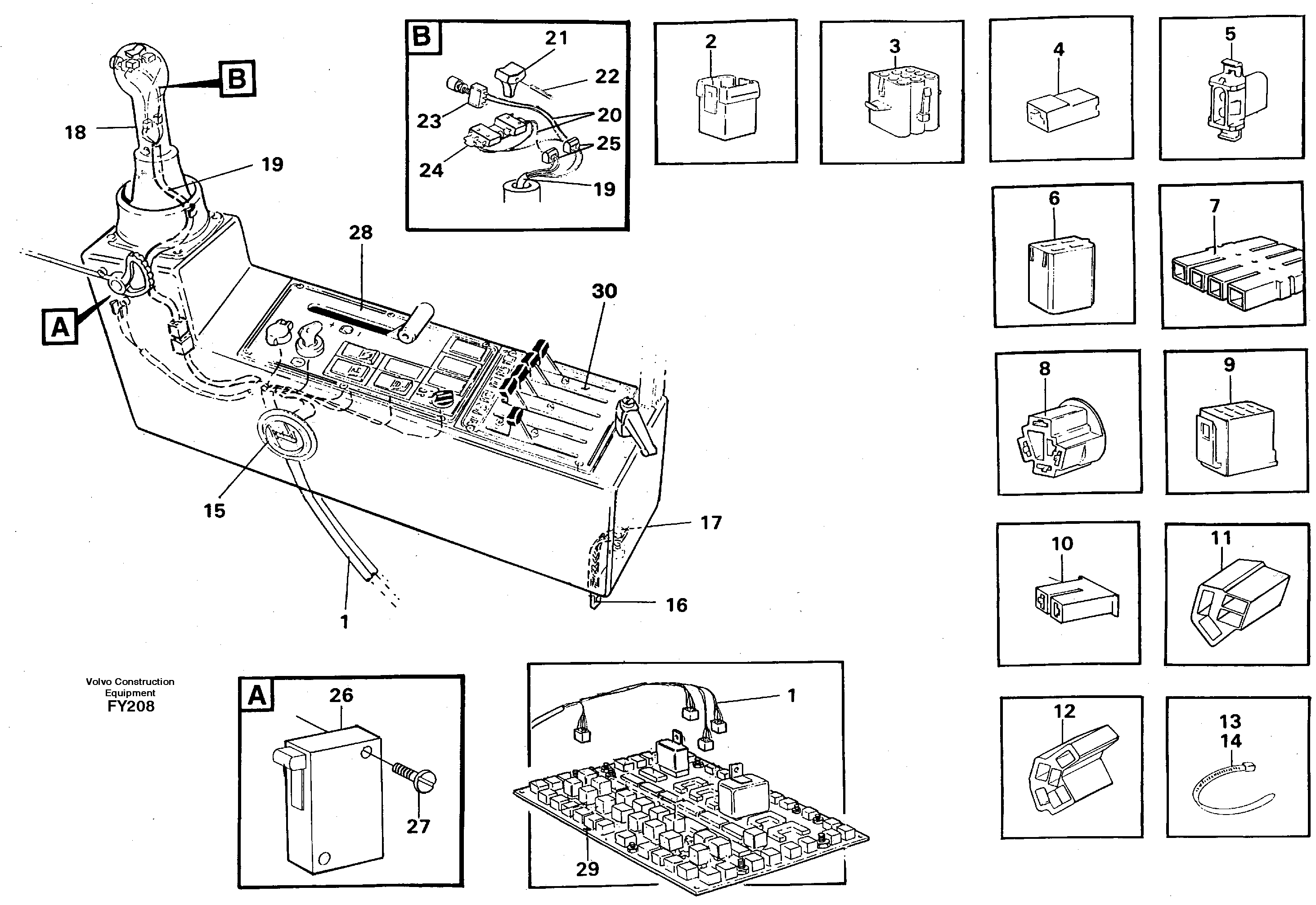 Cable harness, side panel, left — volvo parts diagram