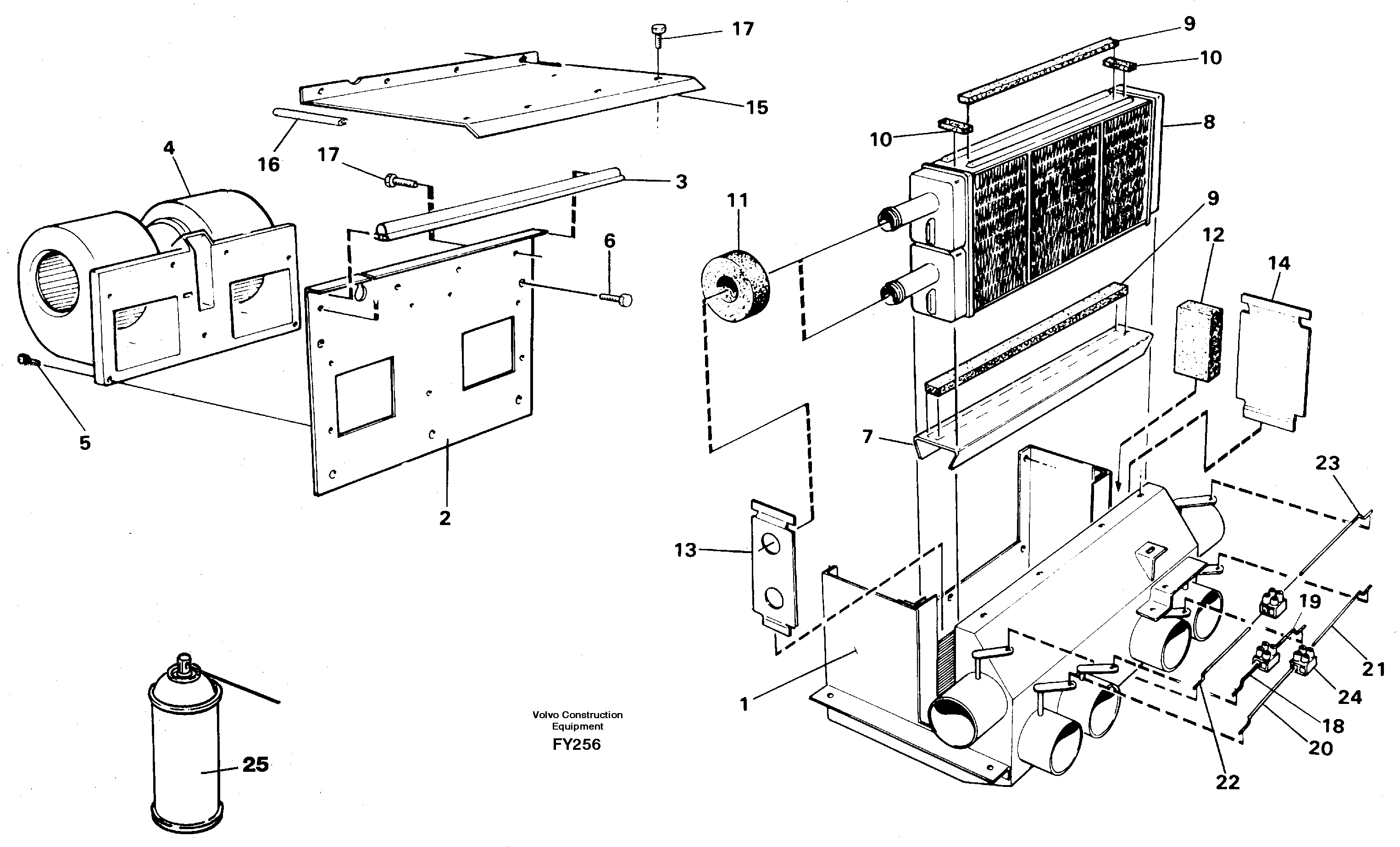 Cab heater — volvo parts diagram