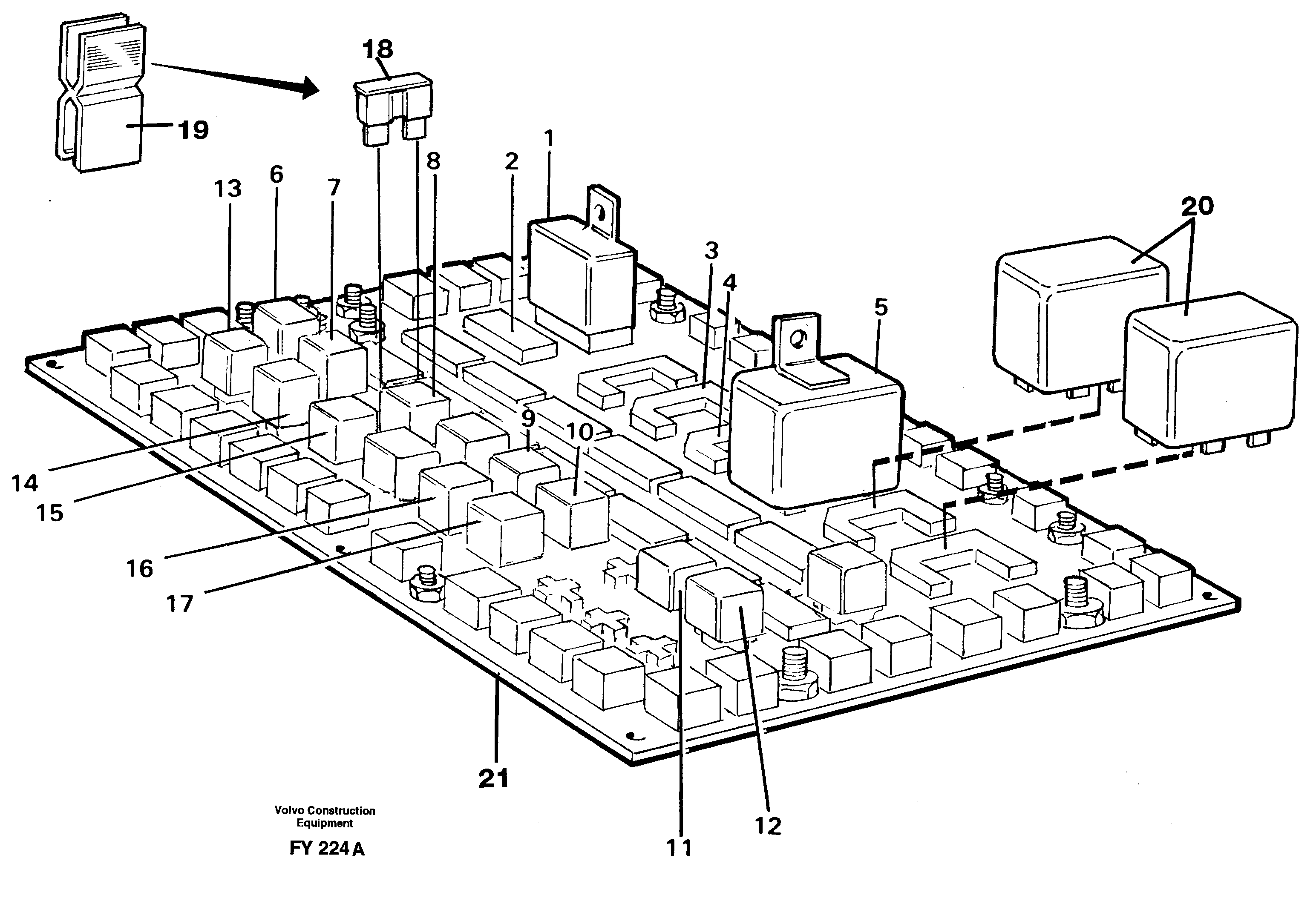 Electrical distribution unit, relay — volvo parts diagram