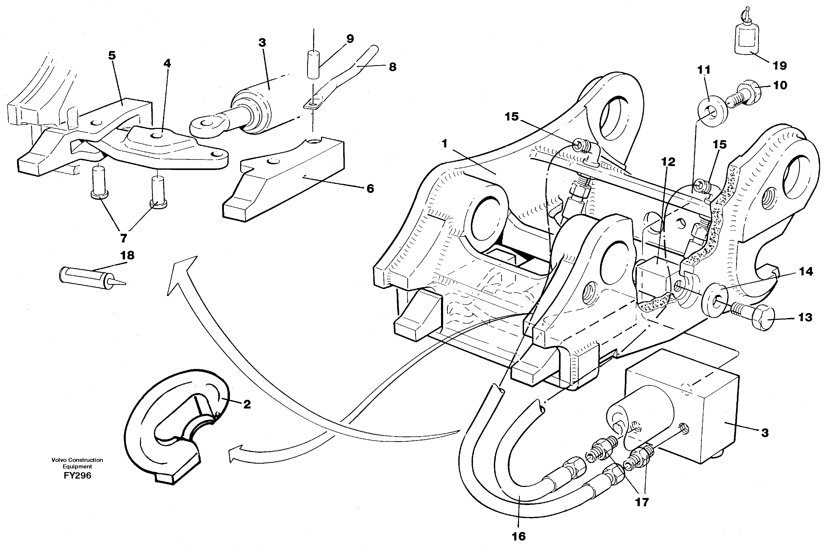 Quickfit, hydraulic  14264492 — volvo parts diagram