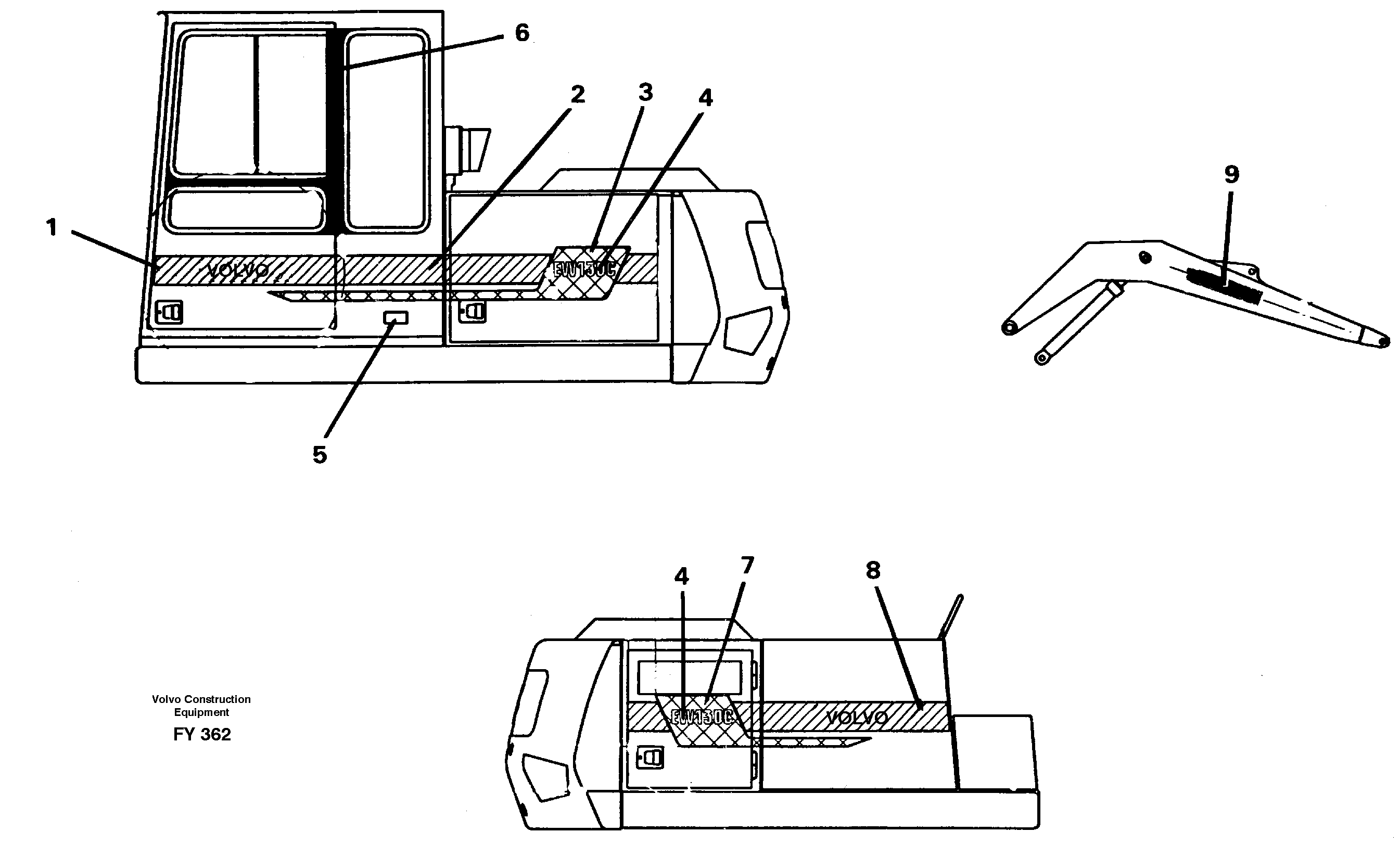 Stripes, outer location — volvo parts diagram