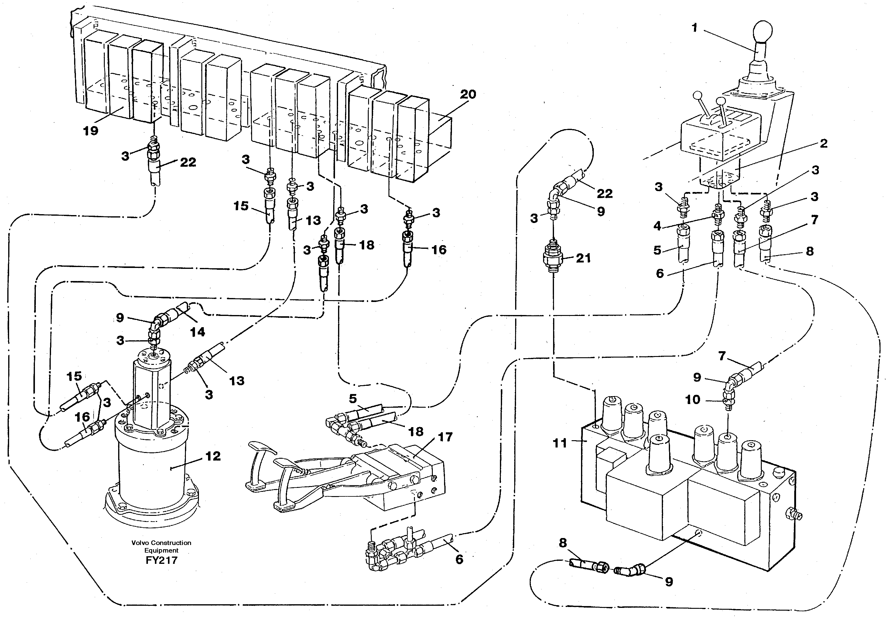 Servo hydr.support/ parking brake — volvo parts diagram