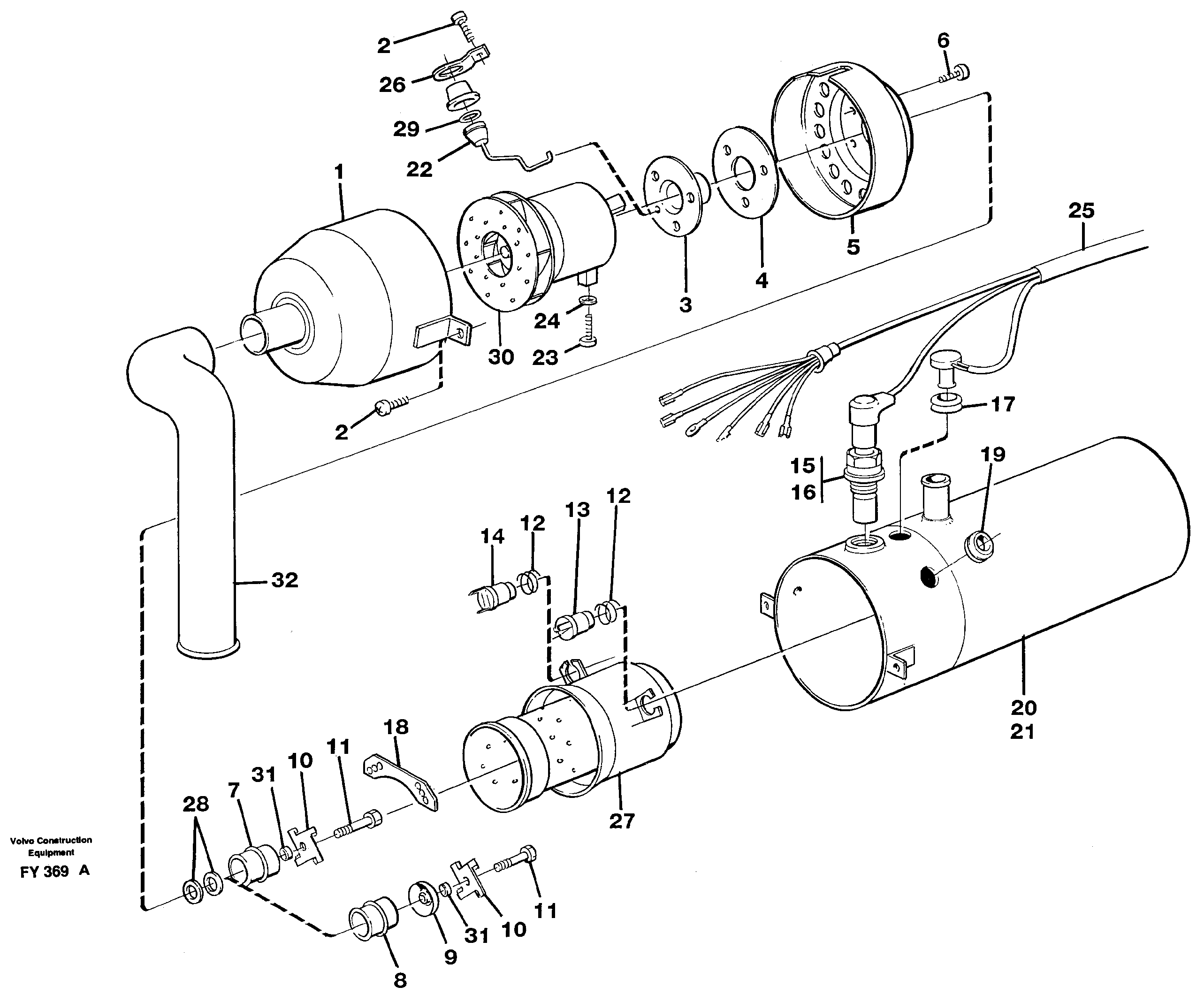 Diesel heater  14267735 — volvo parts diagram