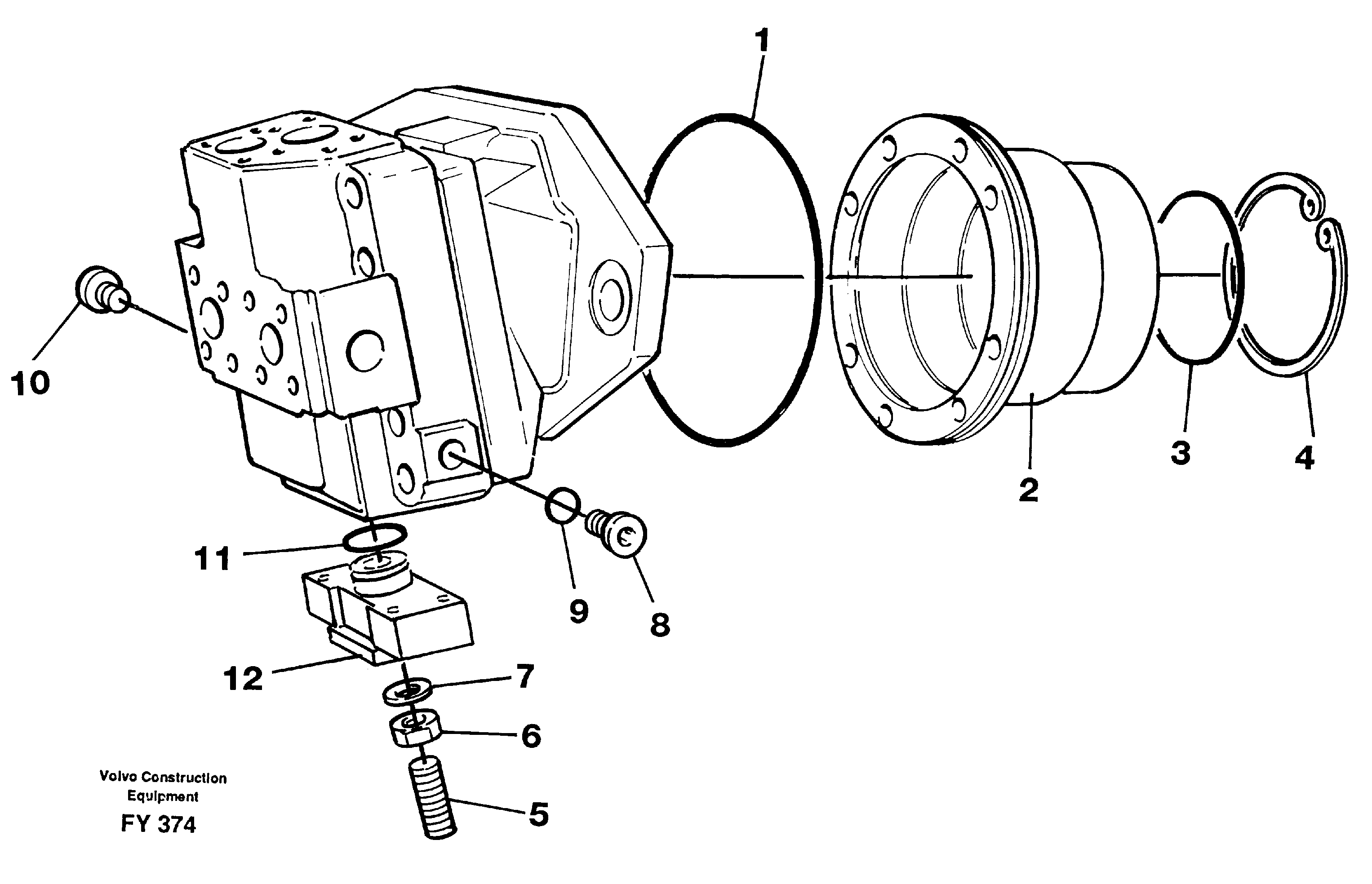 Hydraulic motor, travel — volvo parts diagram
