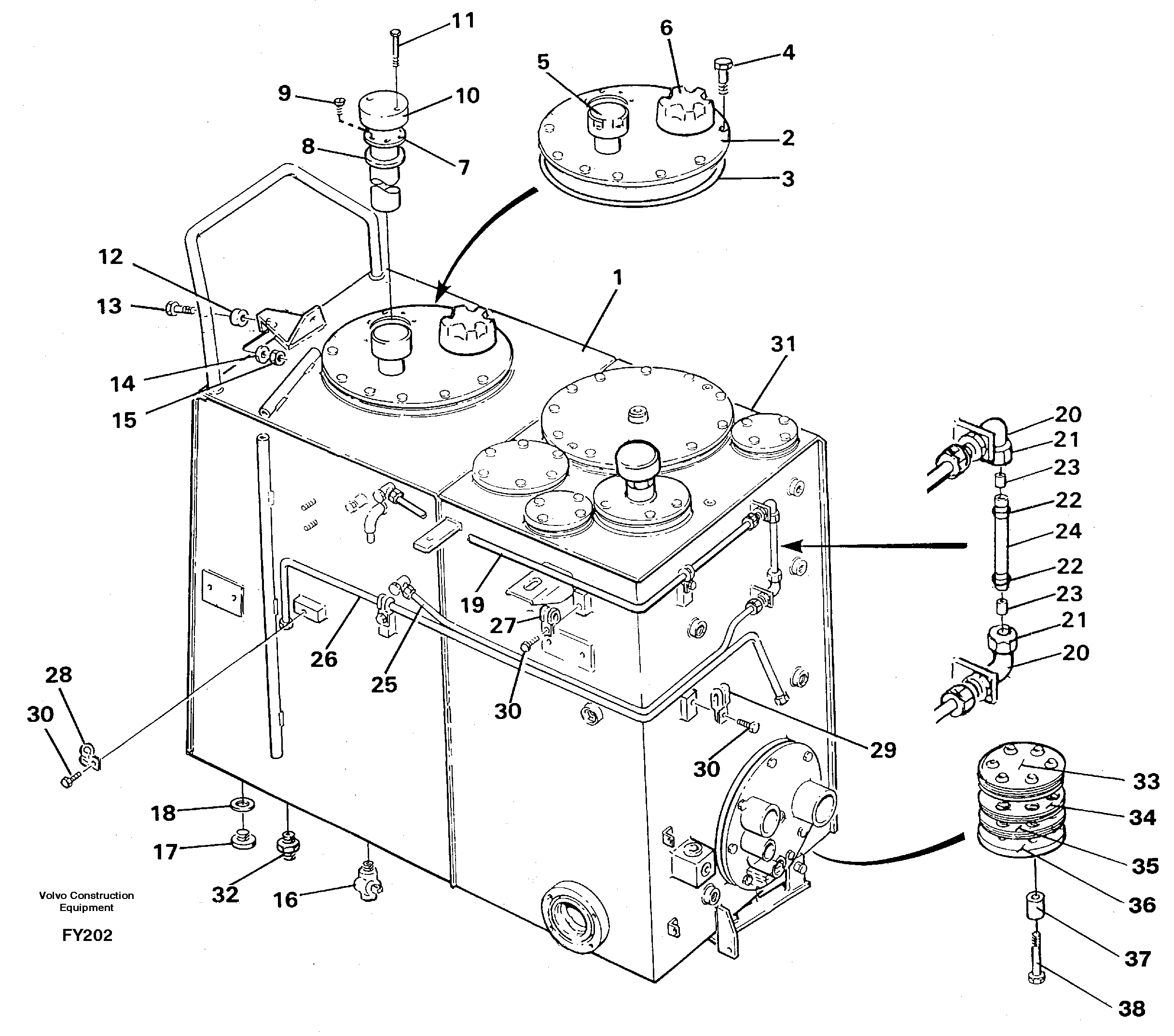 Fuel tank — volvo parts diagram