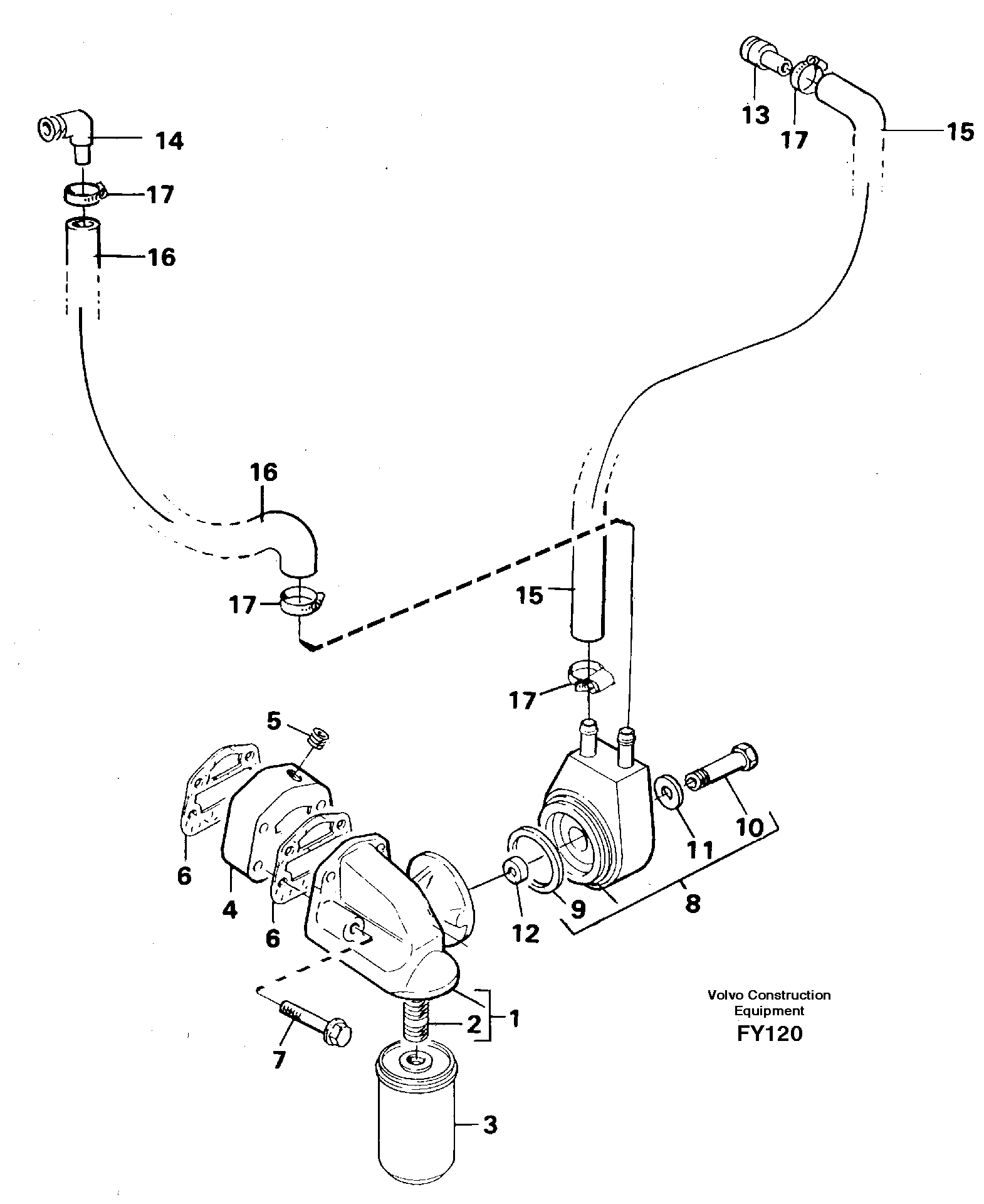 Oil cooler — volvo parts diagram