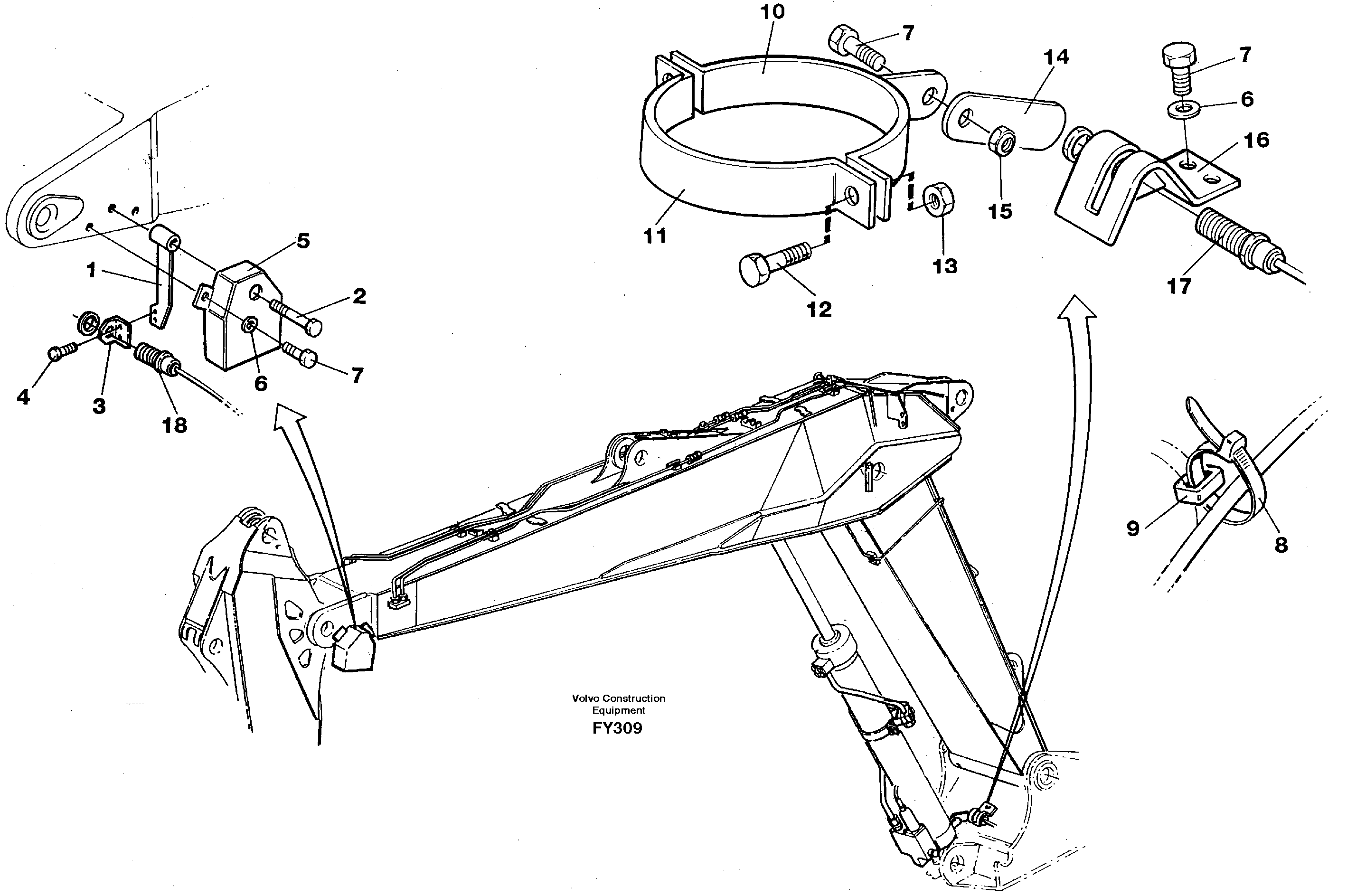 Electric insatallation onadjustable boom — volvo parts diagram