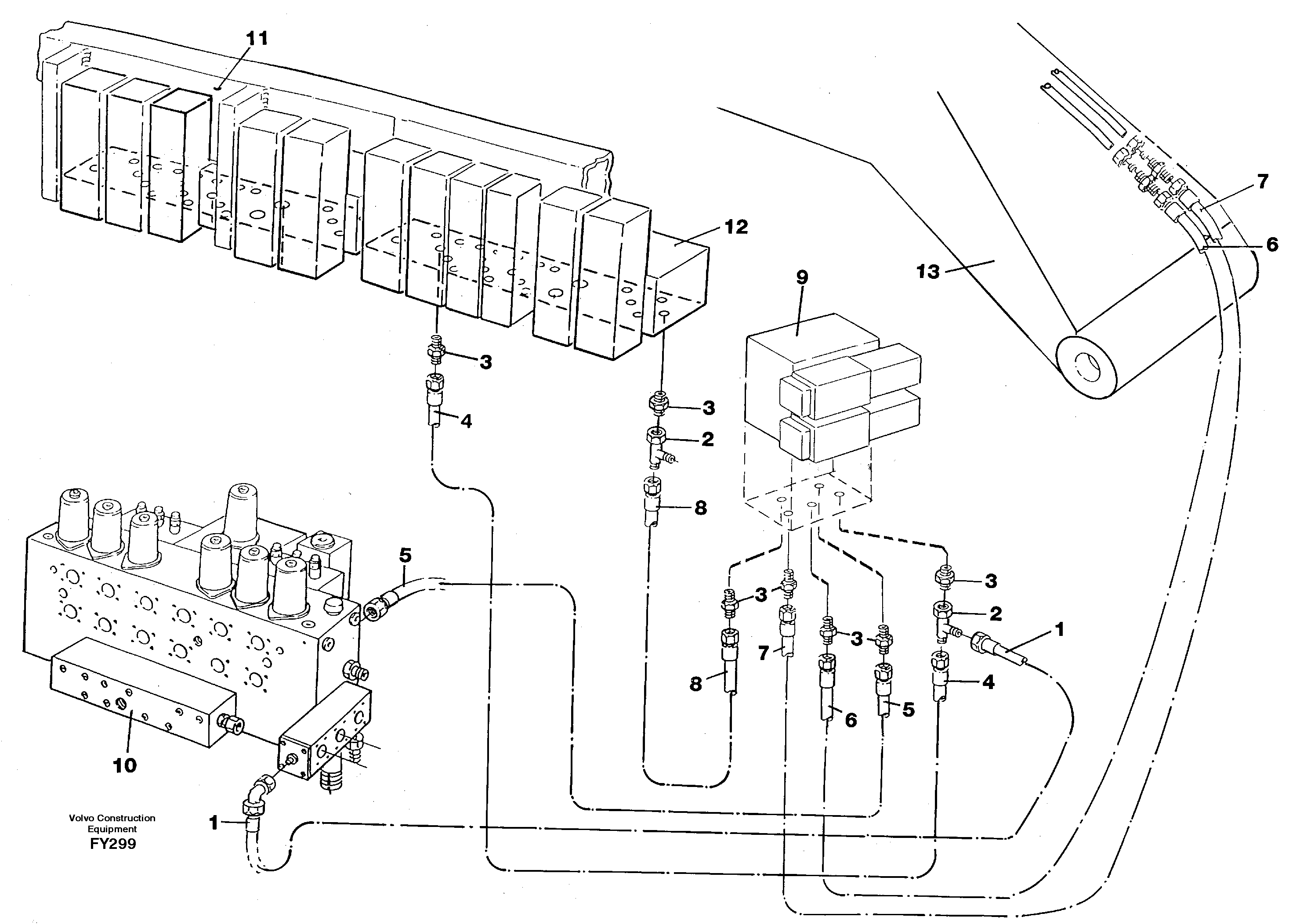 Servo hydraulics, quick fit equipment — volvo parts diagram