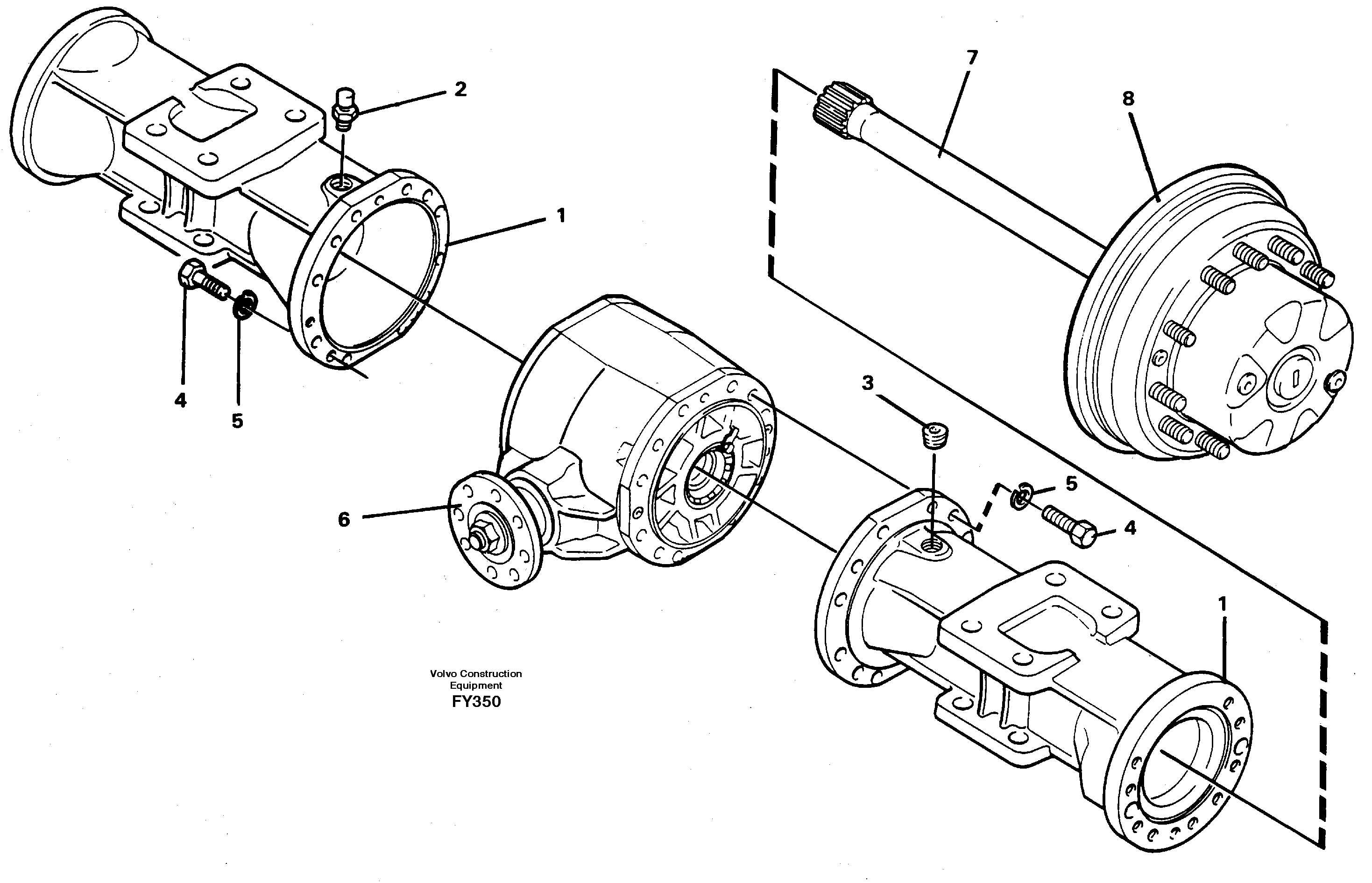 Axle beam, rear — volvo parts diagram