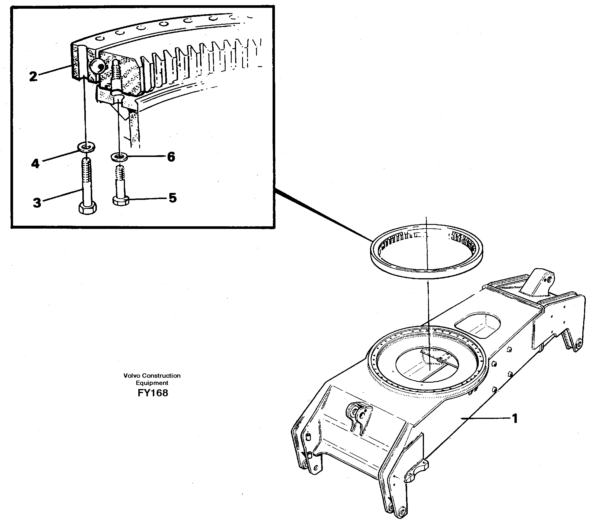 Slewing ring attachment  14268049 — volvo parts diagram