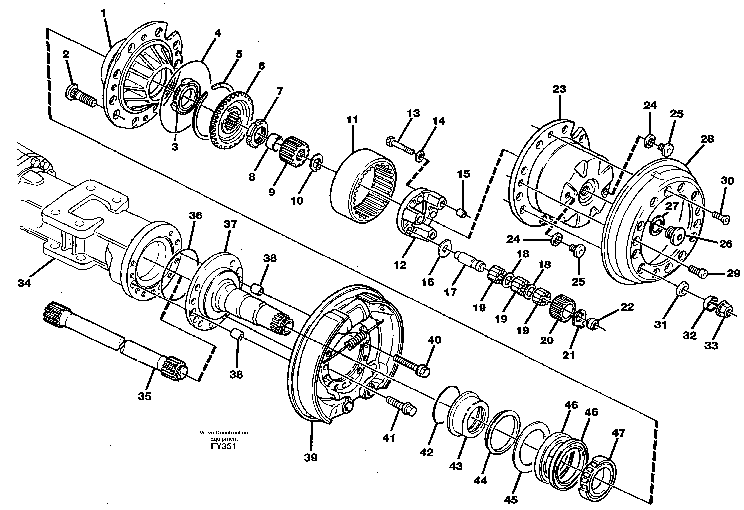 Wheel hub. Rear — volvo parts diagram