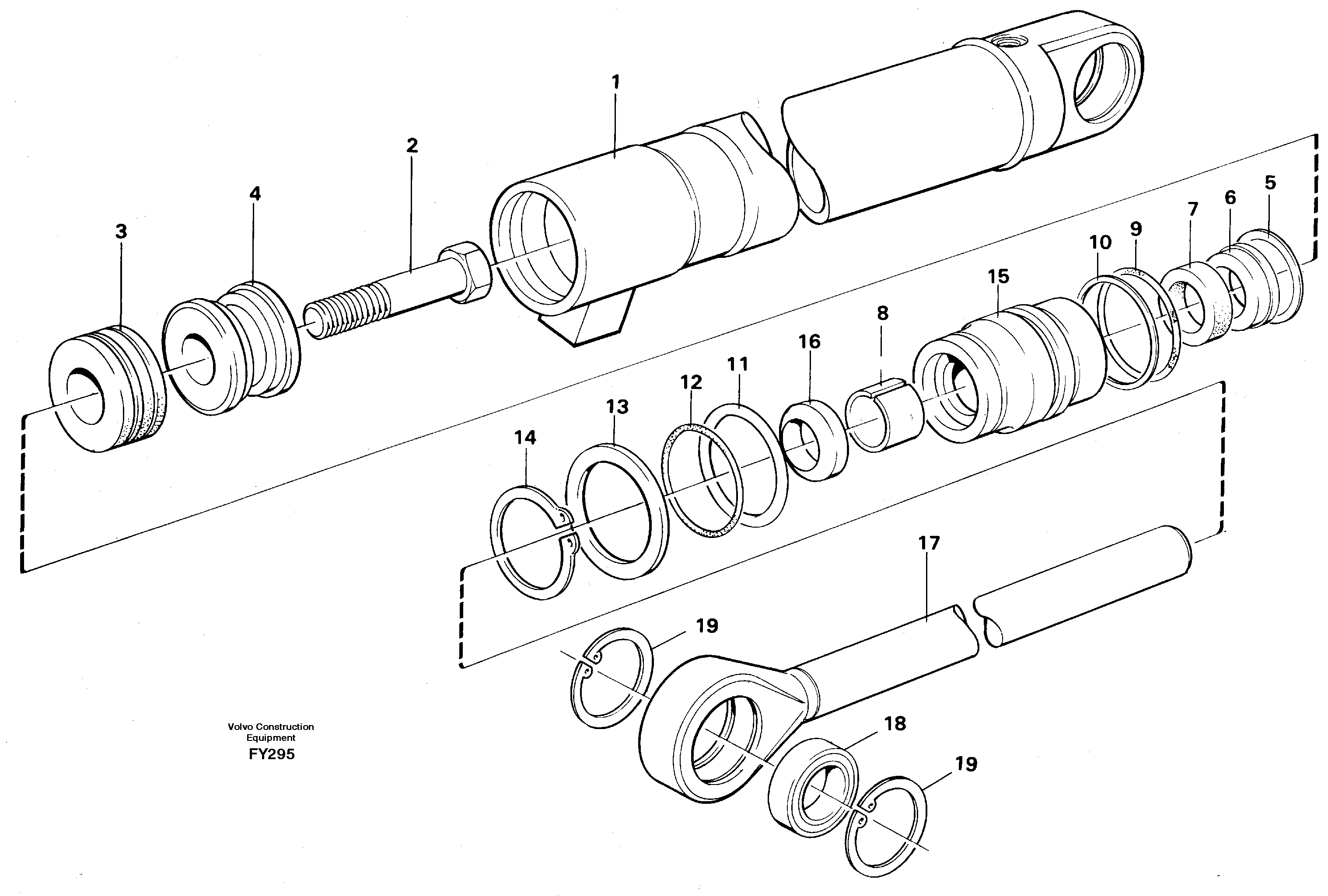 Hydraulic cylinder, slope bucket  14265051 — volvo parts diagram