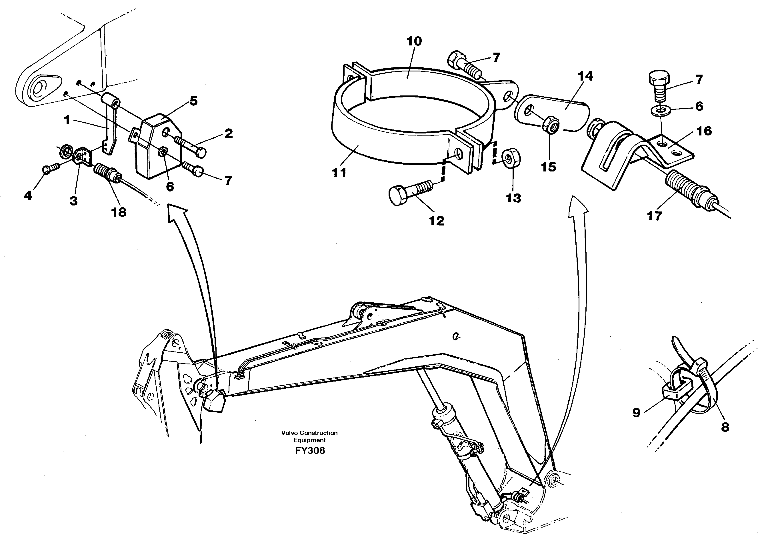 Electric insatallation onbackhoe equipment — volvo parts diagram