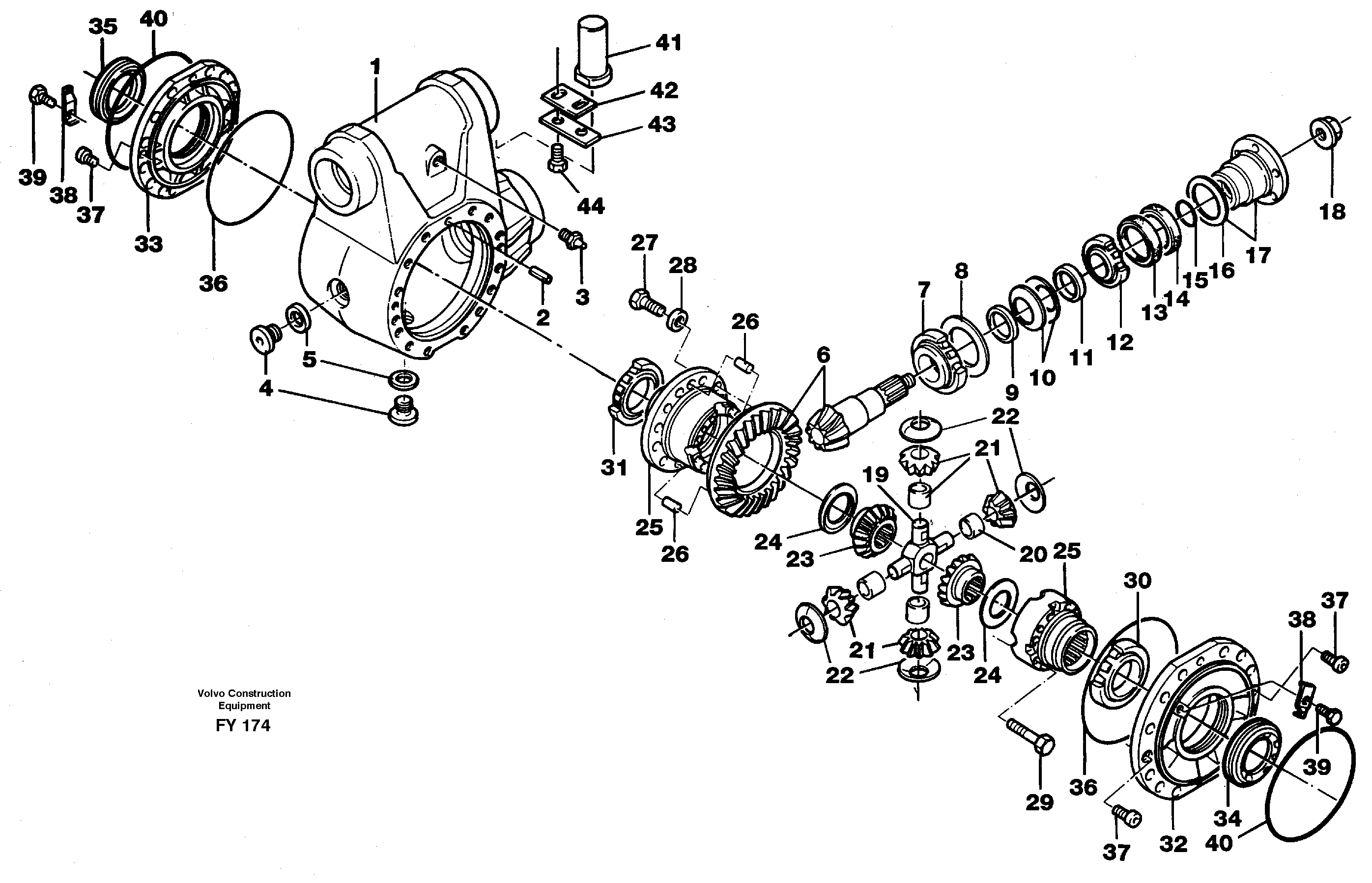 Differential , front axle — volvo parts diagram