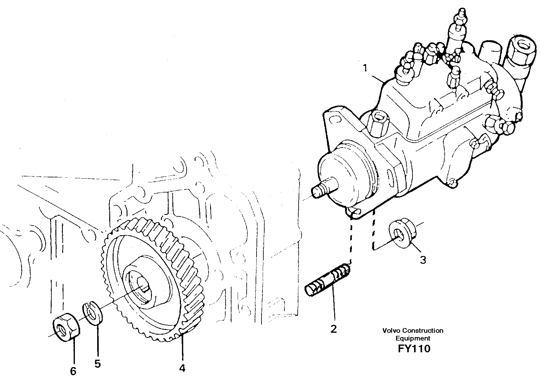 Injection pump with drive — volvo parts diagram