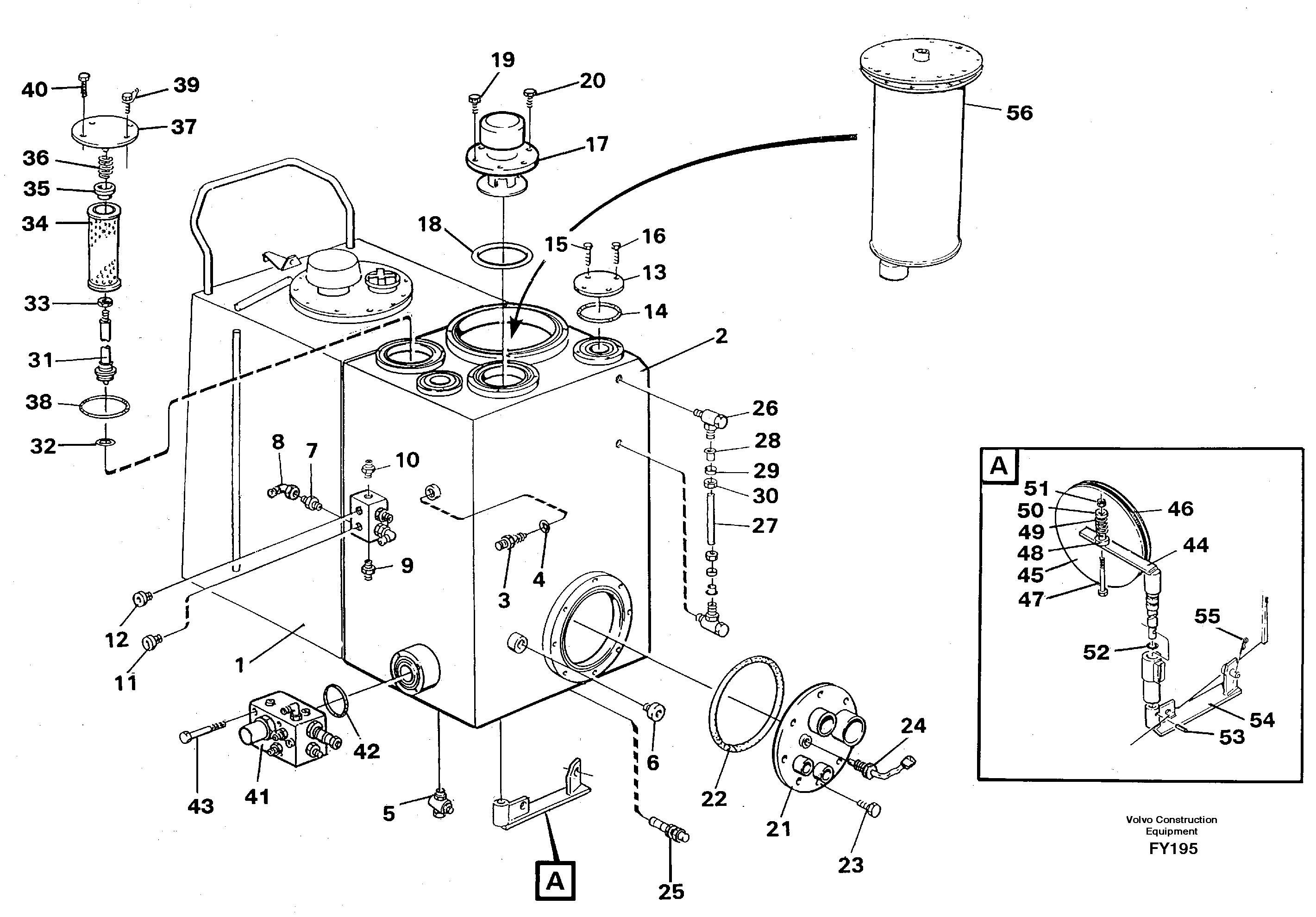 Hydraulic oil tank — volvo parts diagram