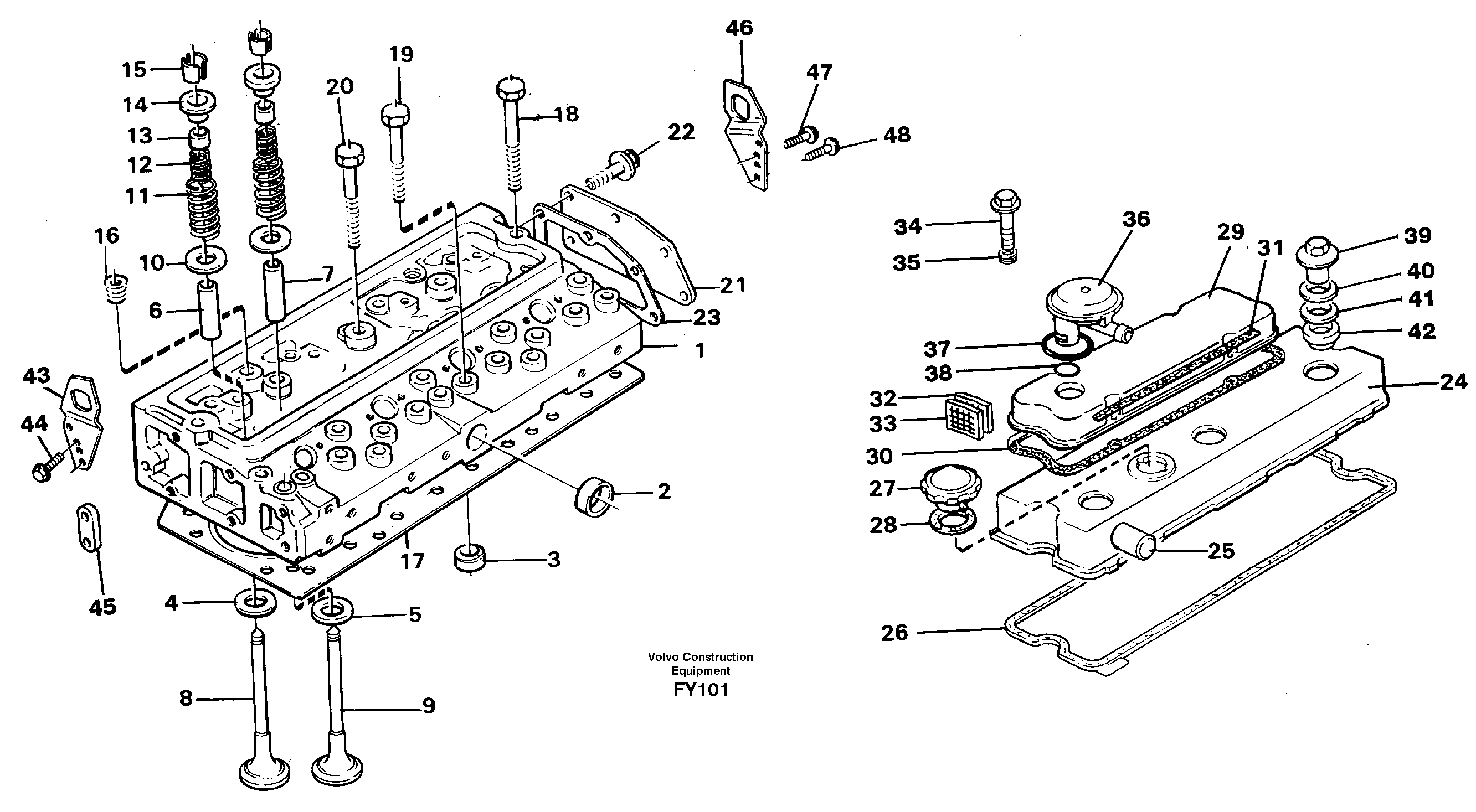 Cylinder head — volvo parts diagram