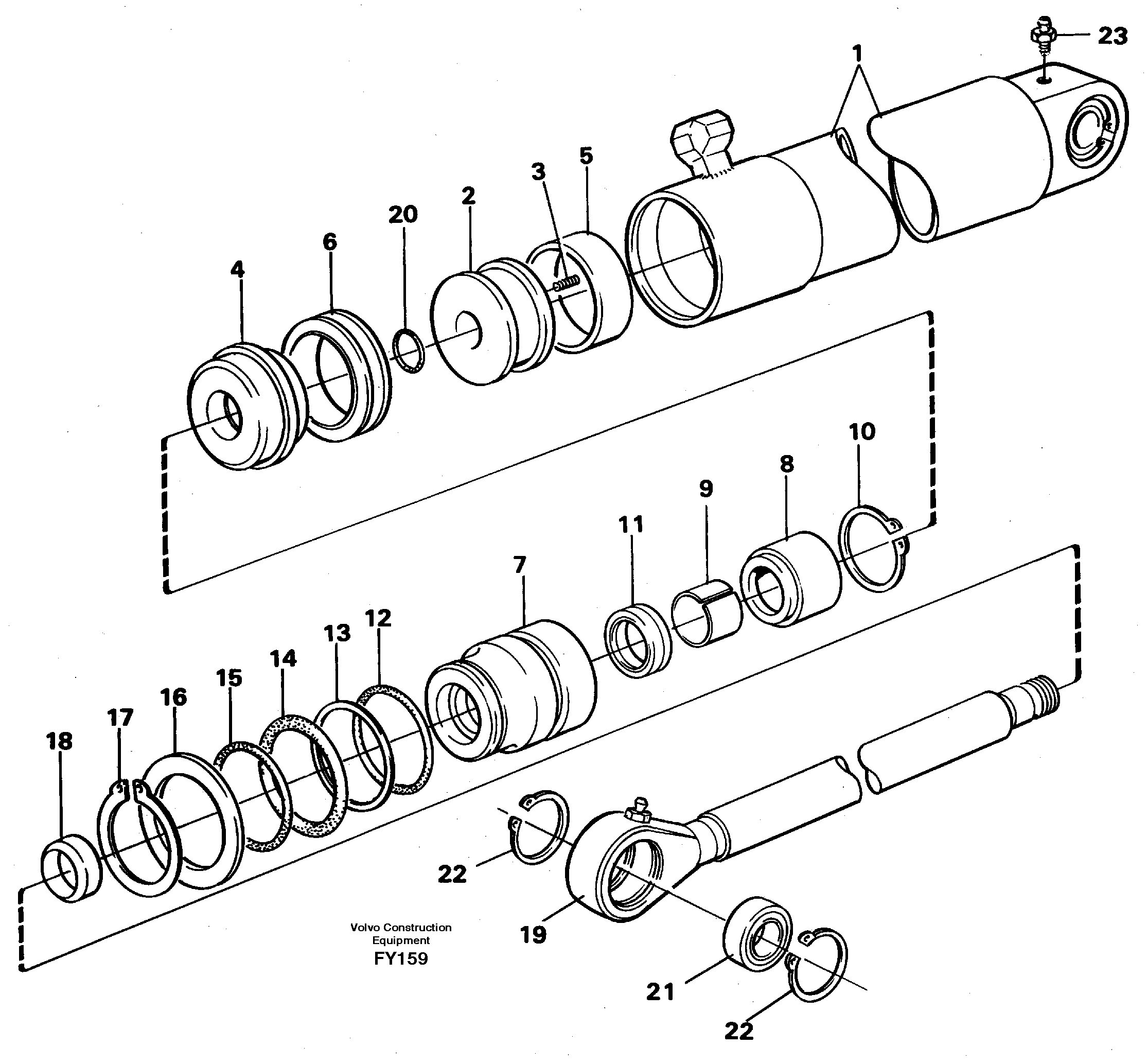 Hydraulic cylinder, steering — volvo parts diagram