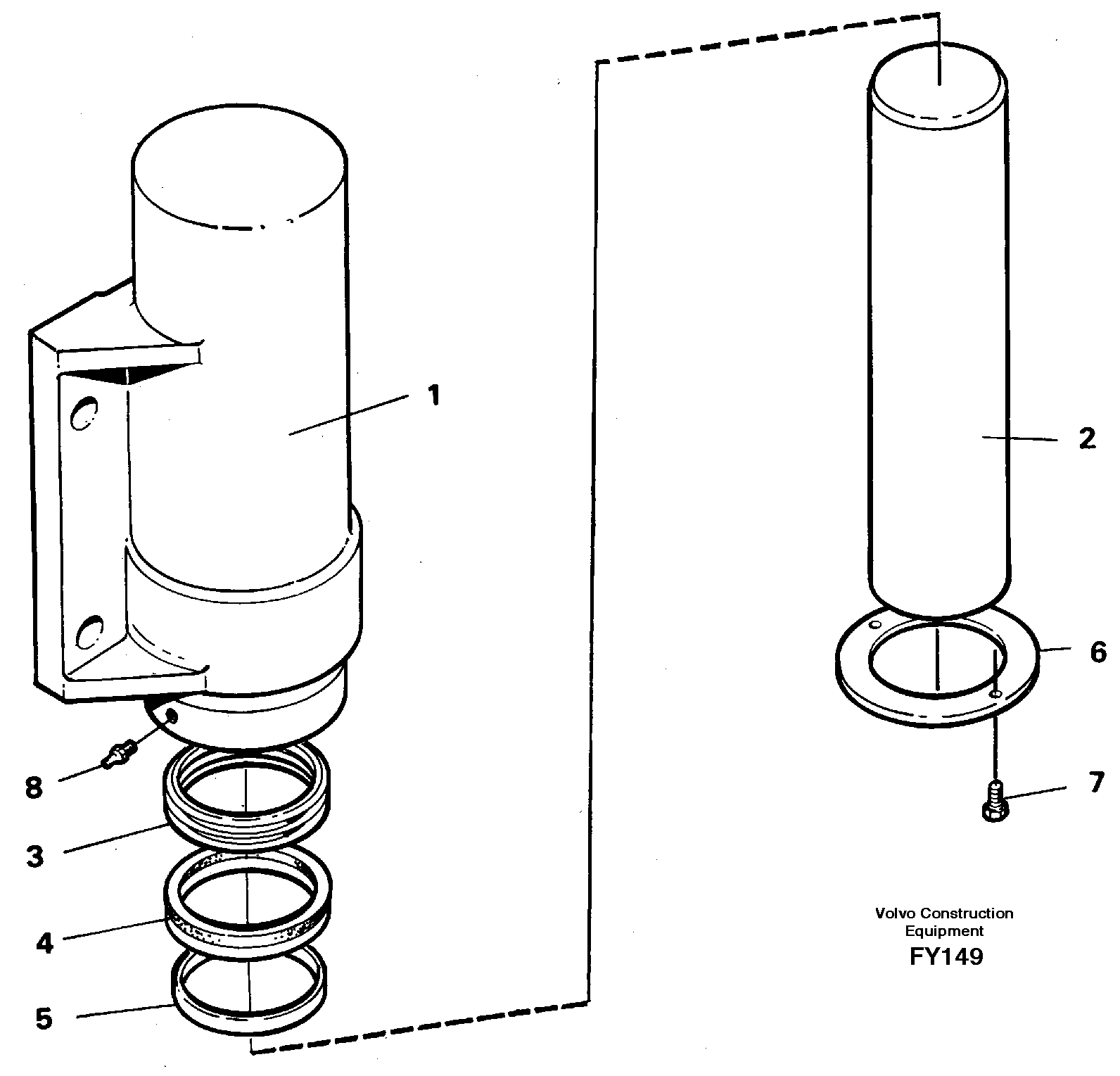 Axle locking cylinder — volvo parts diagram