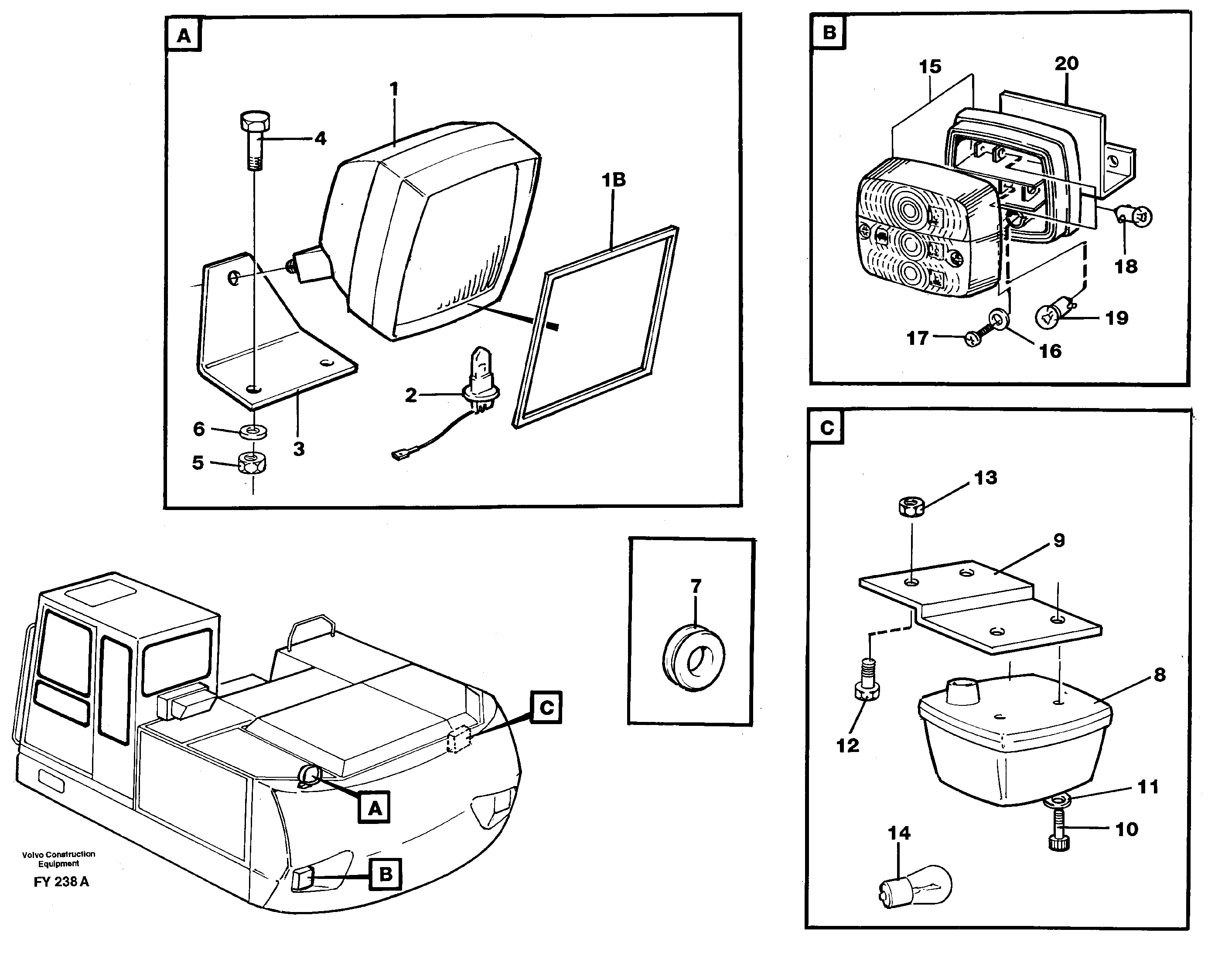 Lighting, rear — volvo parts diagram