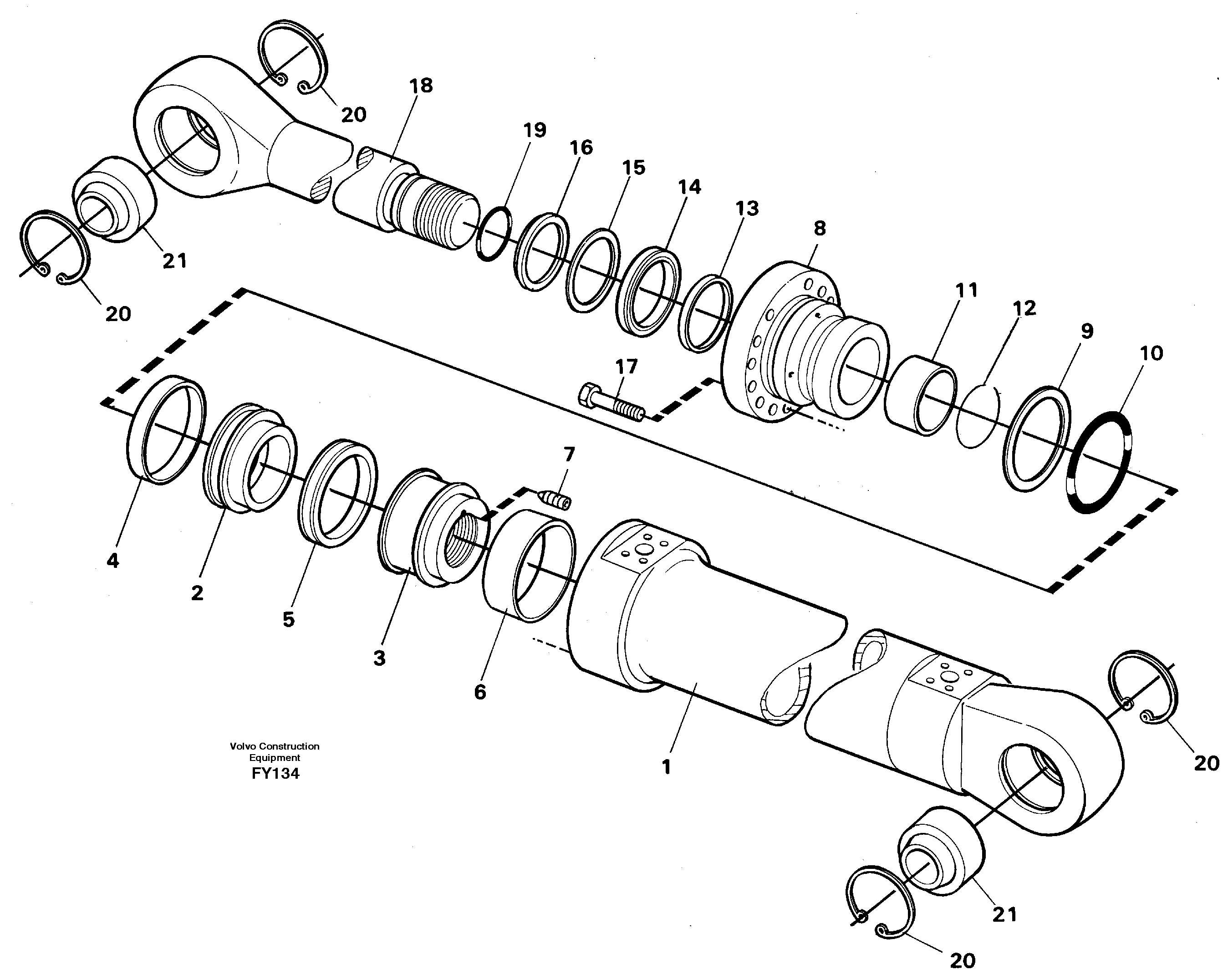 Boom cylinder  14268047 14267962 — volvo parts diagram