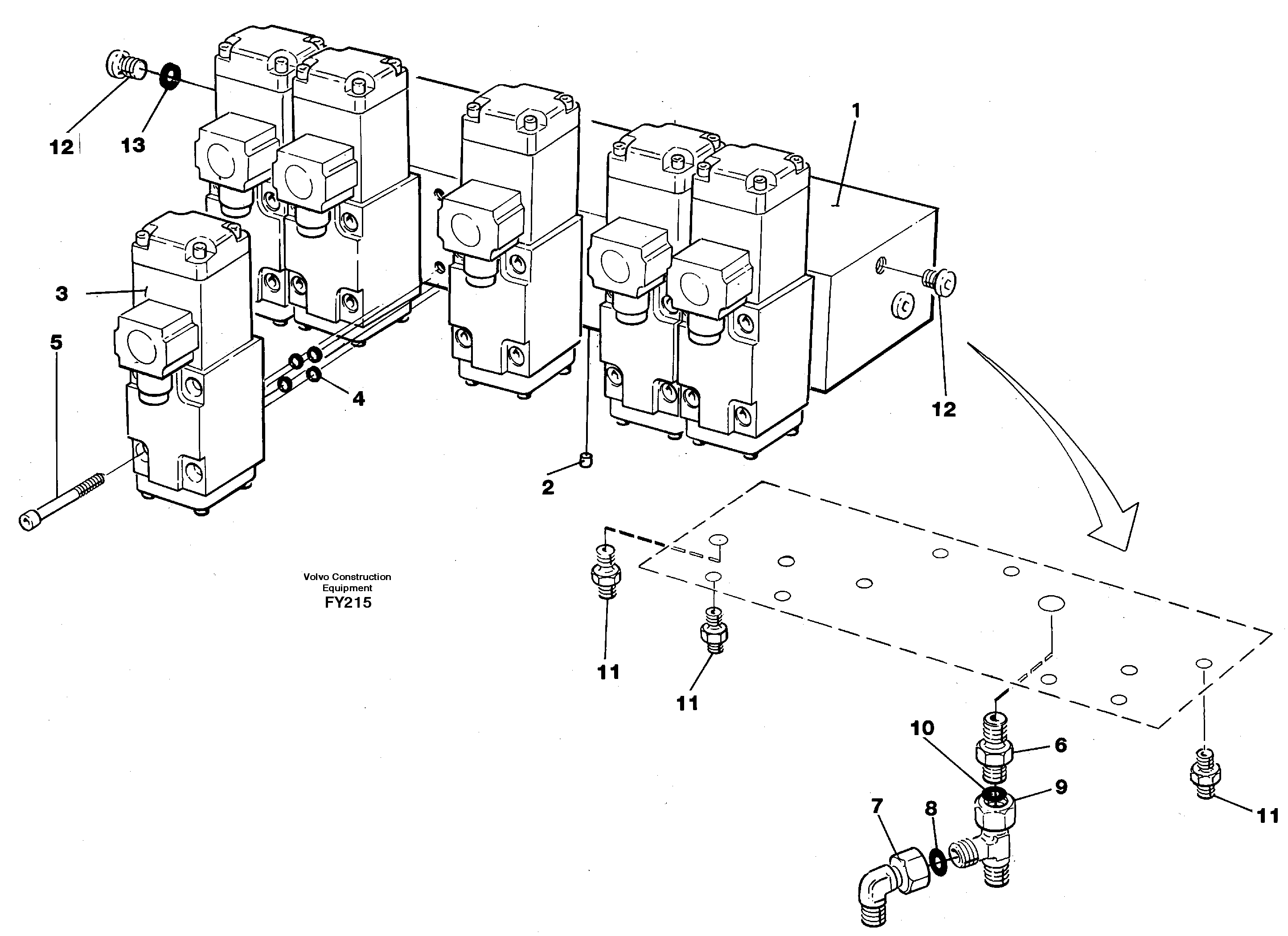 Slew valve block, crawlers — volvo parts diagram